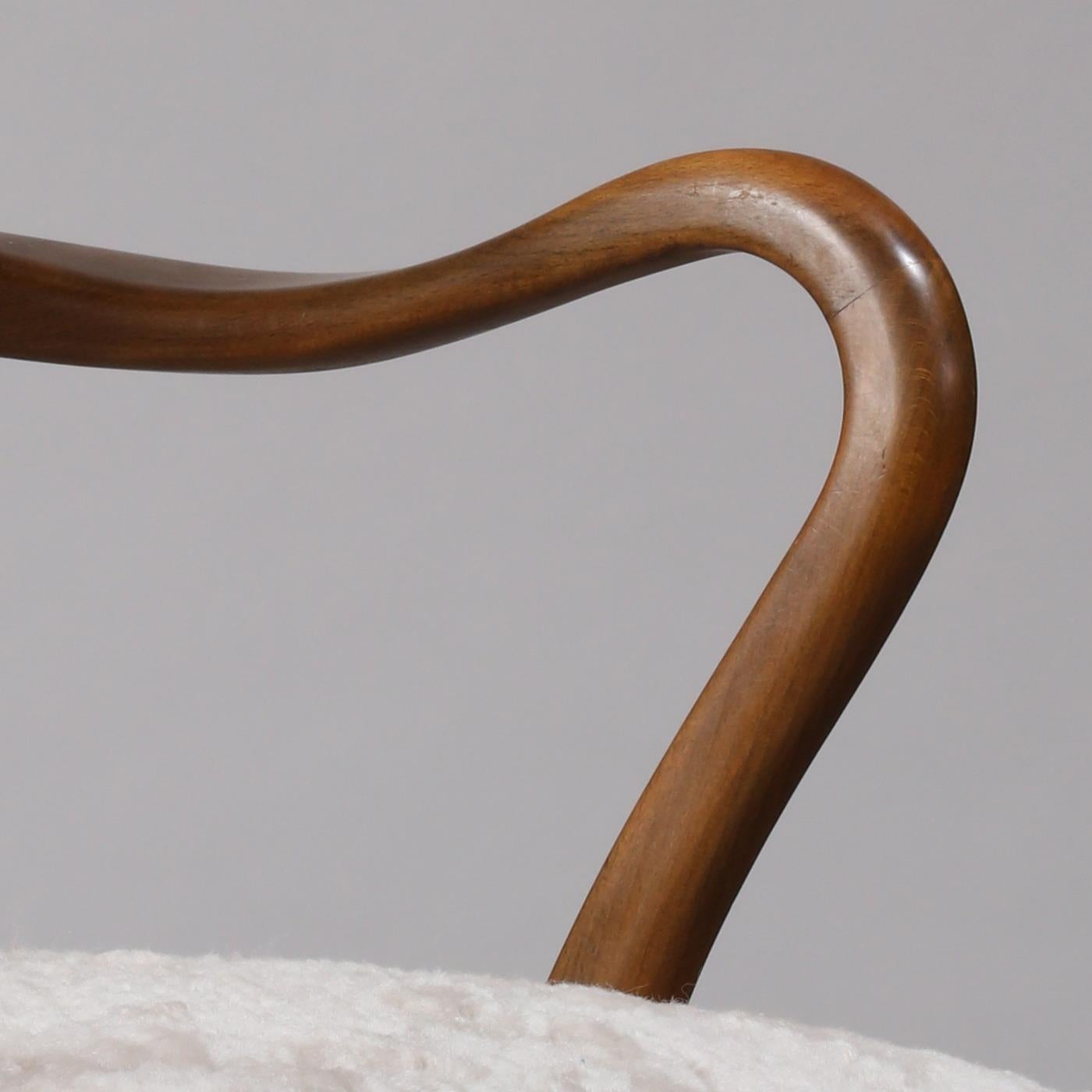 Cuir de mouton Fauteuil danois Alfred Christensen en peau de mouton légère, années 1940 en vente