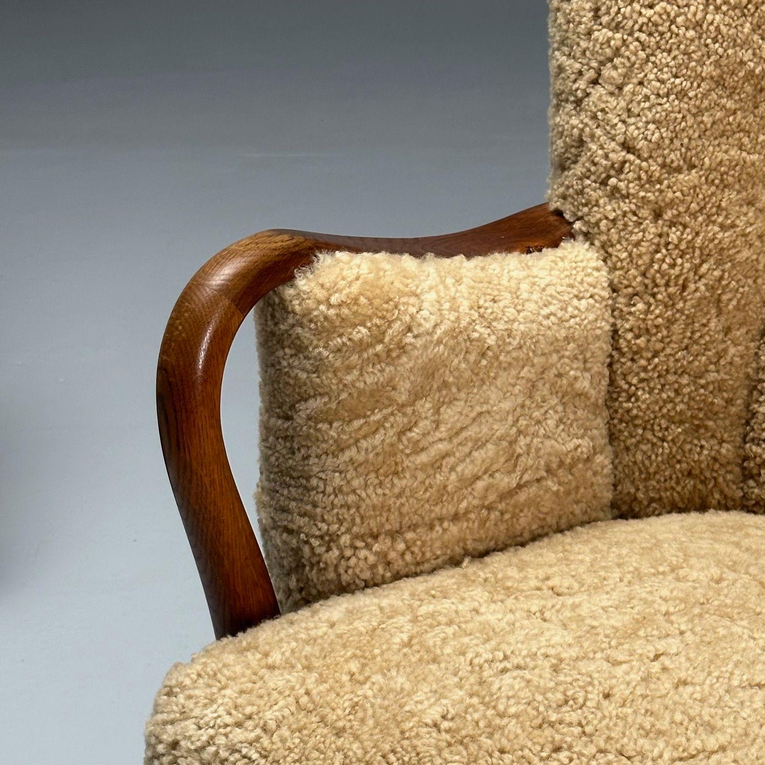 Alfred Christensen, Danish Mid-Century Modern, Lounge Chairs, Sheepskin, Oak 5