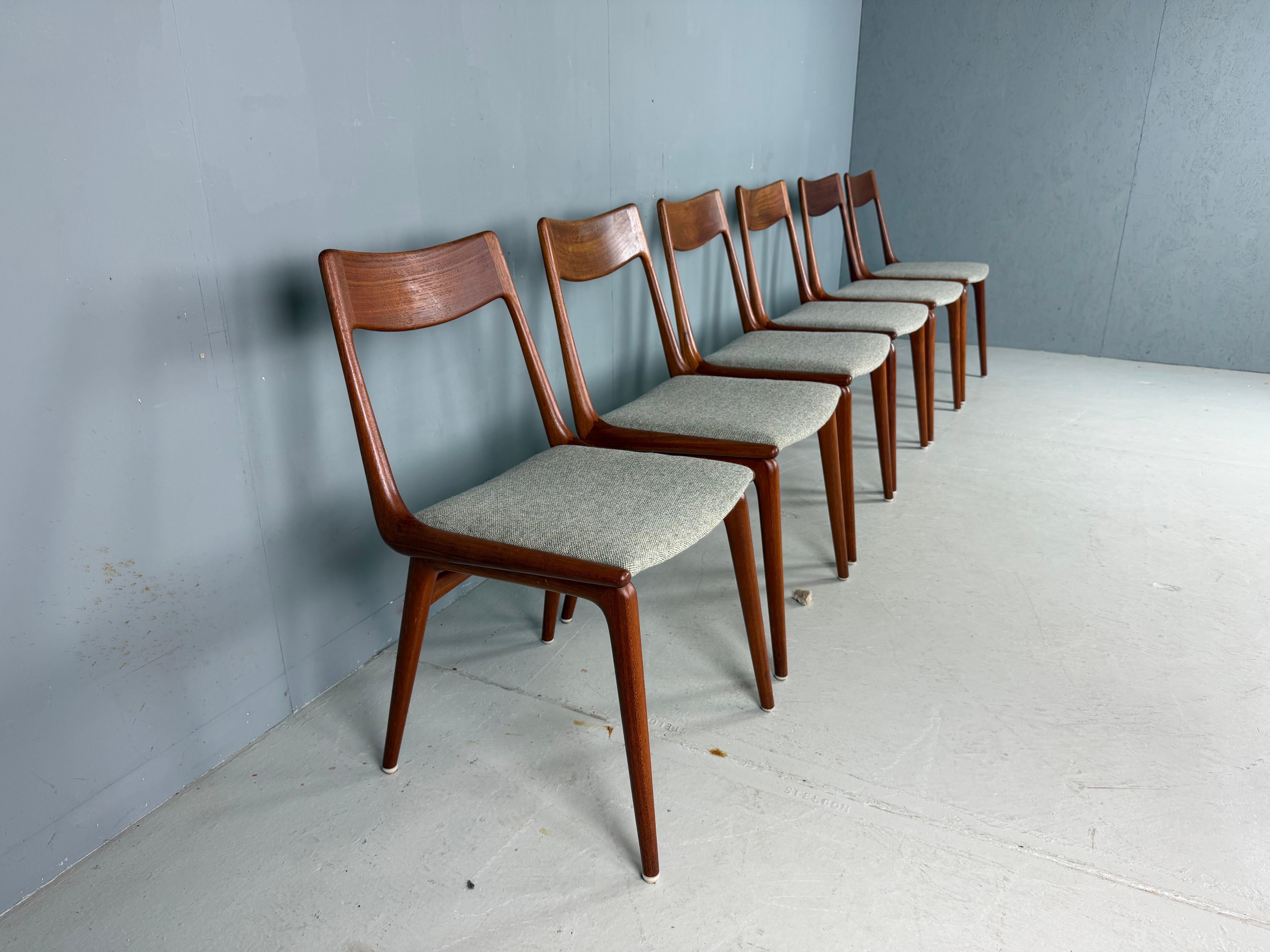 Alfred Christensen: 6er-Set Stühle „Boomerang“ aus dänischem Teakholz im Zustand „Gut“ im Angebot in The Hague, NL