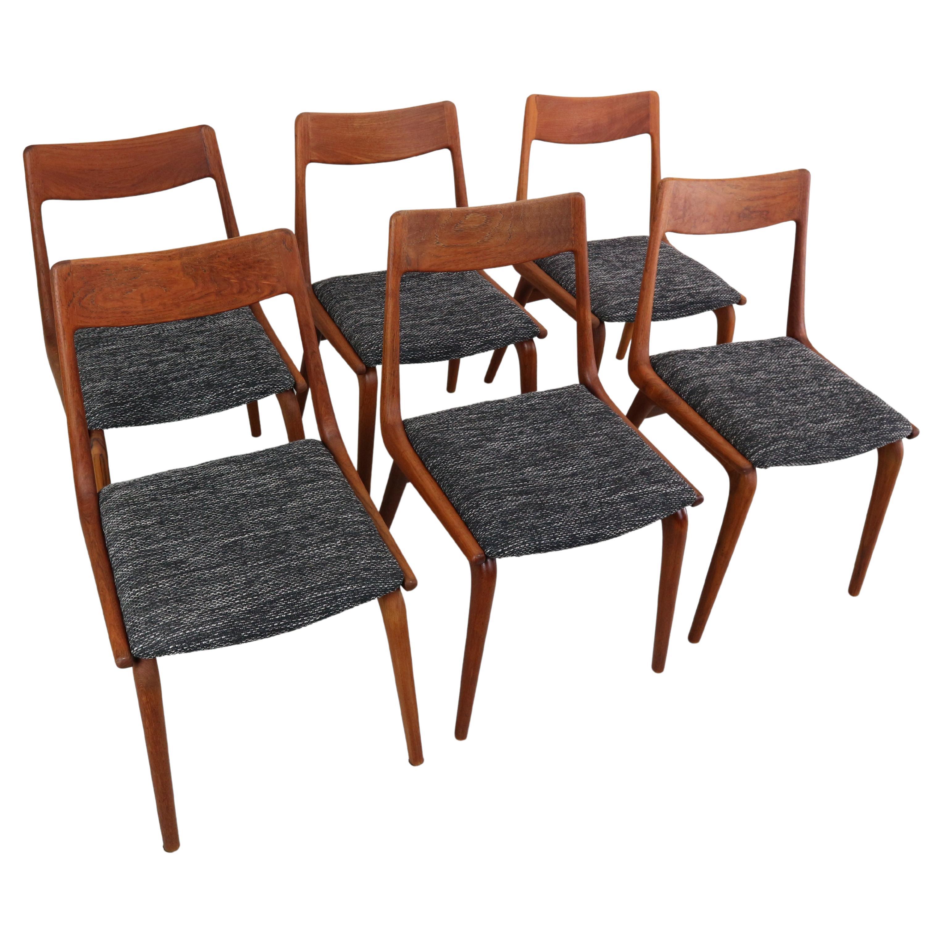 Alfred Christensen Danish Teak "Boomerang" Chairs Set of 6