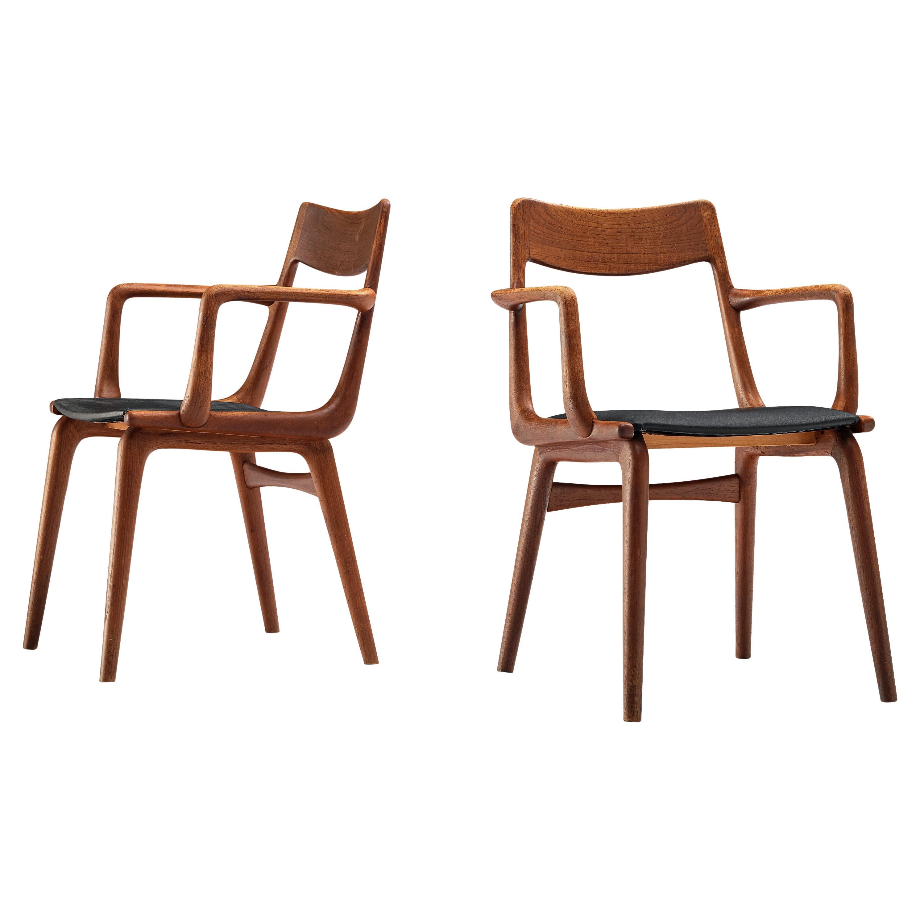 Alfred Christensen for Slagelse Møbelvaerk Pair of 'Boomerang' Armchairs