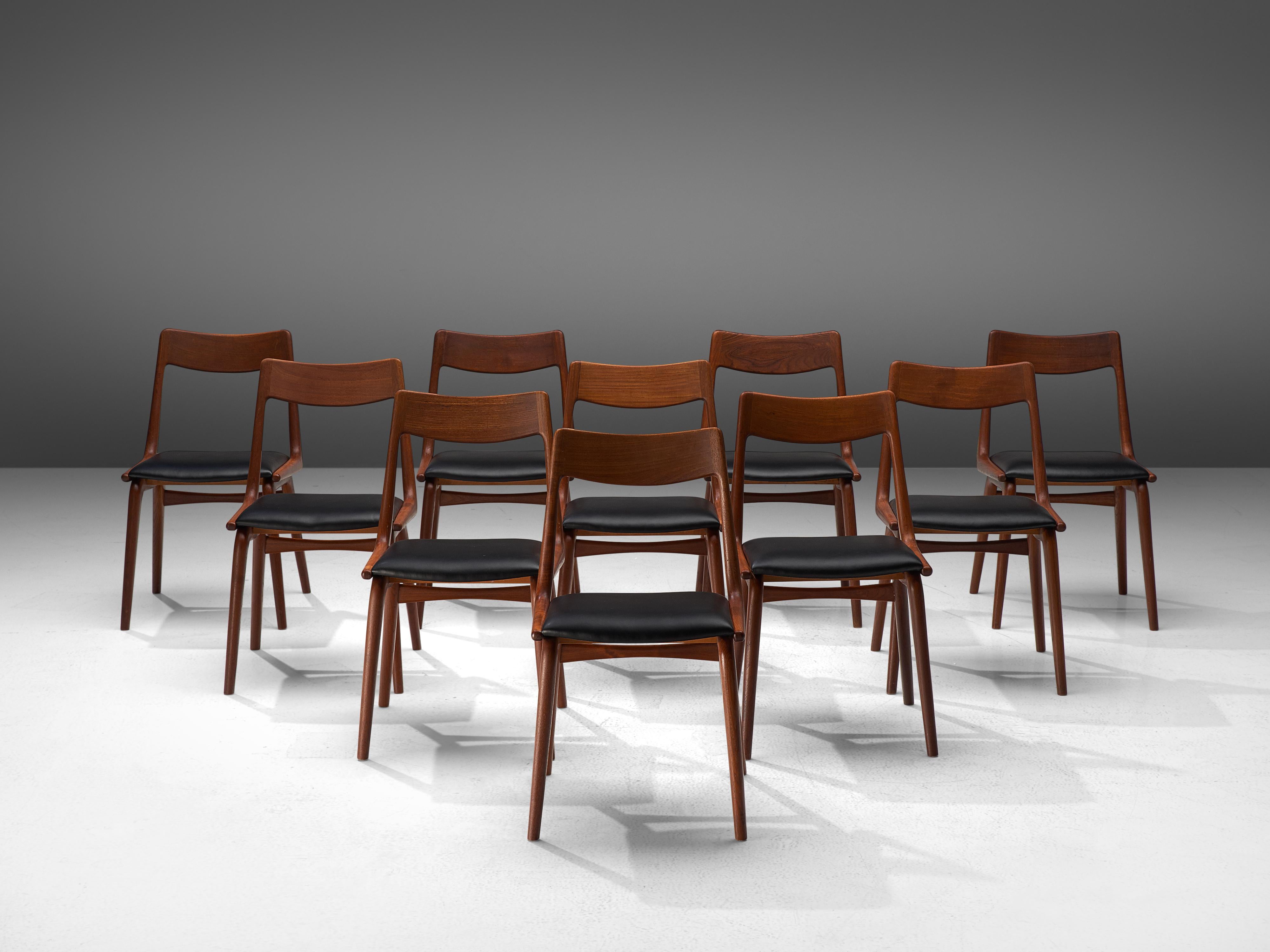 Danish Alfred Christensen for Slagelse Møbelvaerk Set of 10 Dining Chairs in Teak
