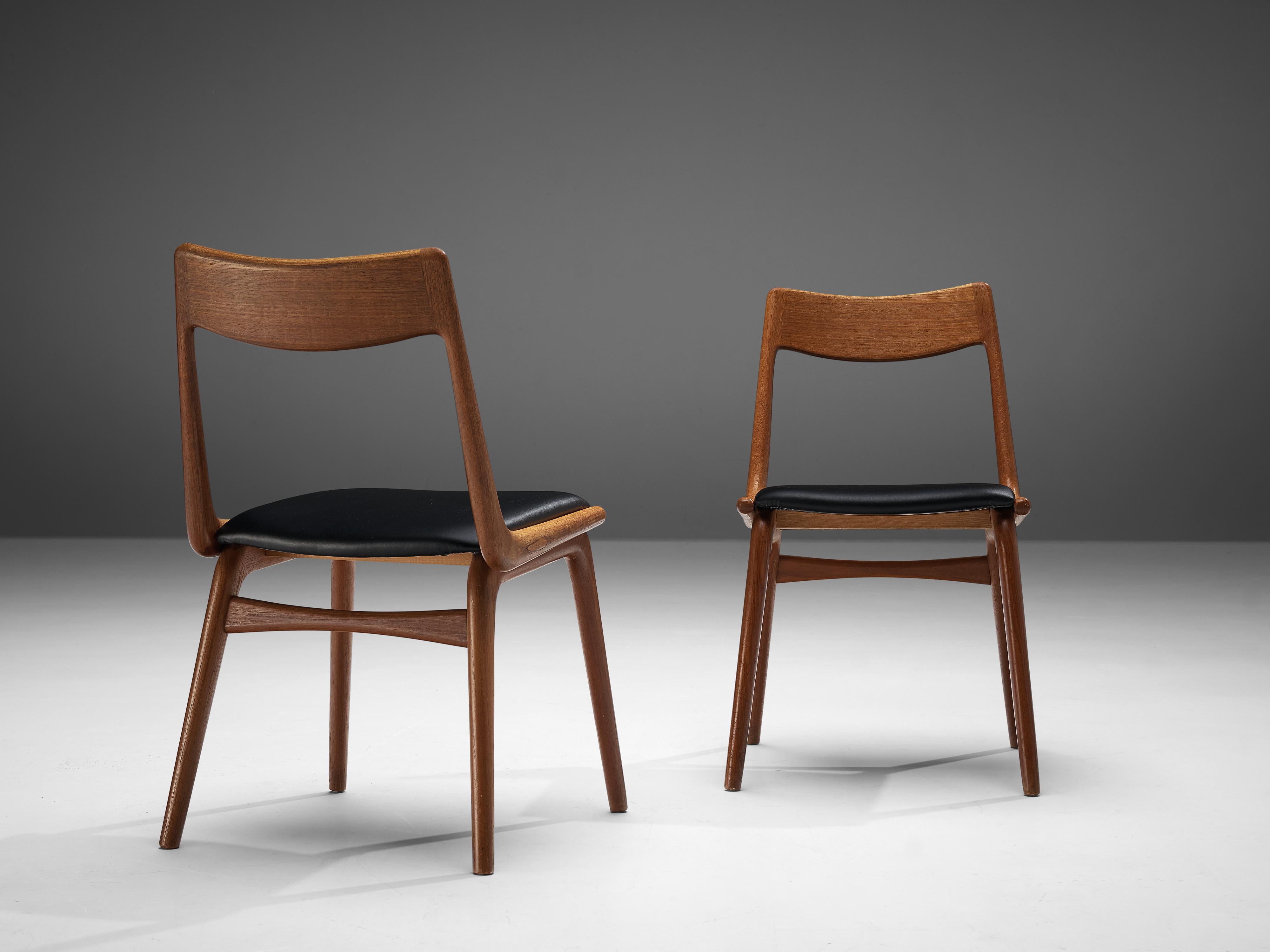 Alfred Christensen for Slagelse Møbelvaerk Set of Four 'Boomerang' Dining Chairs 4
