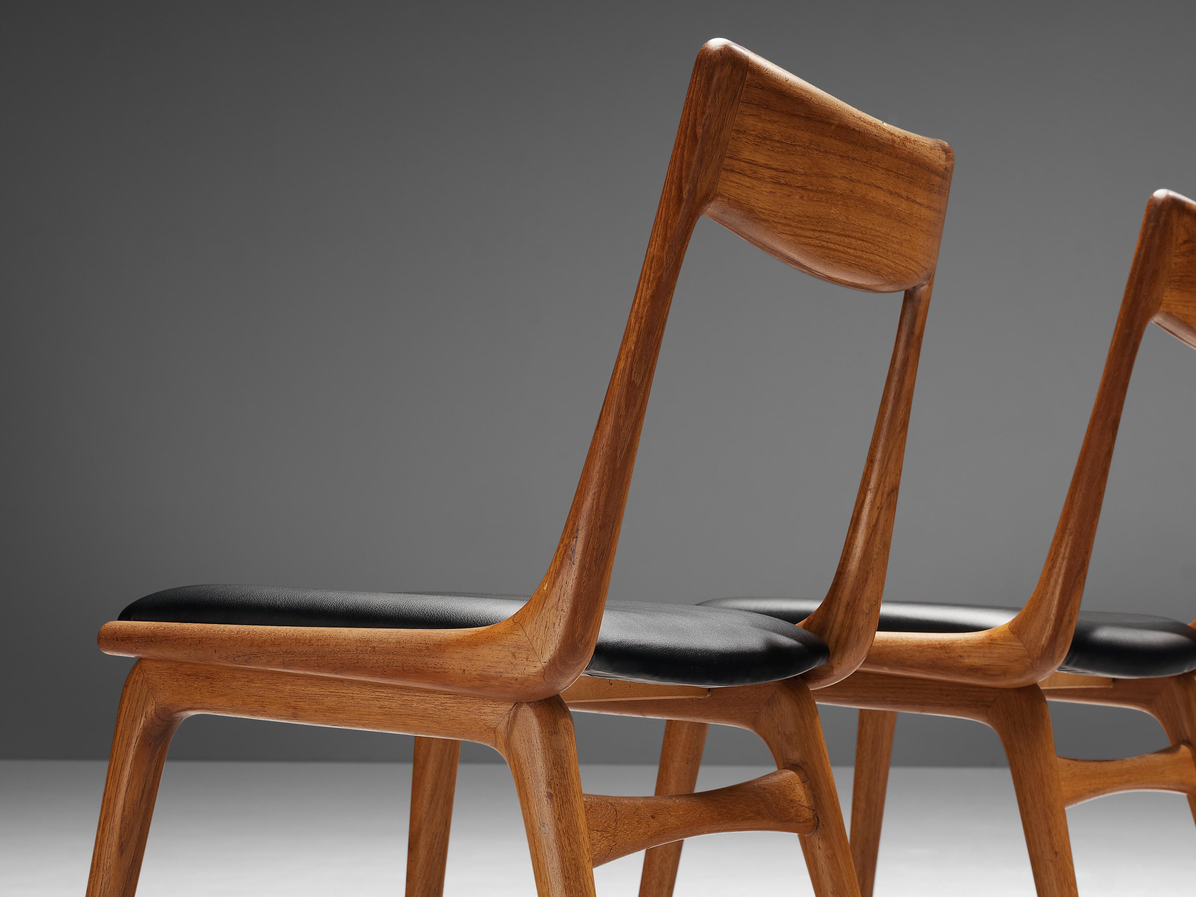 Alfred Christensen for Slagelse Møbelvaerk Set of Four 'Boomerang' Dining Chairs 5