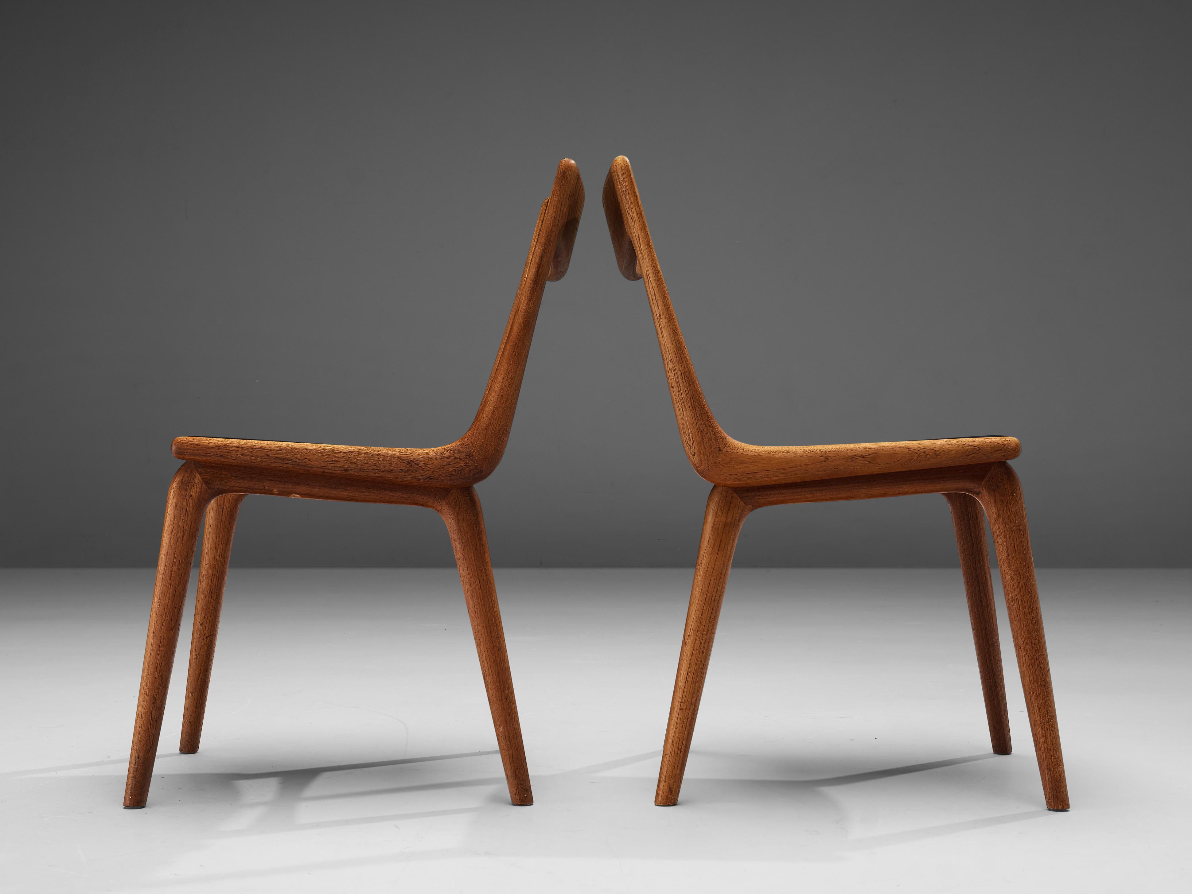 Alfred Christensen for Slagelse Møbelvaerk Set of Six 'Boomerang' Dining Chairs 3