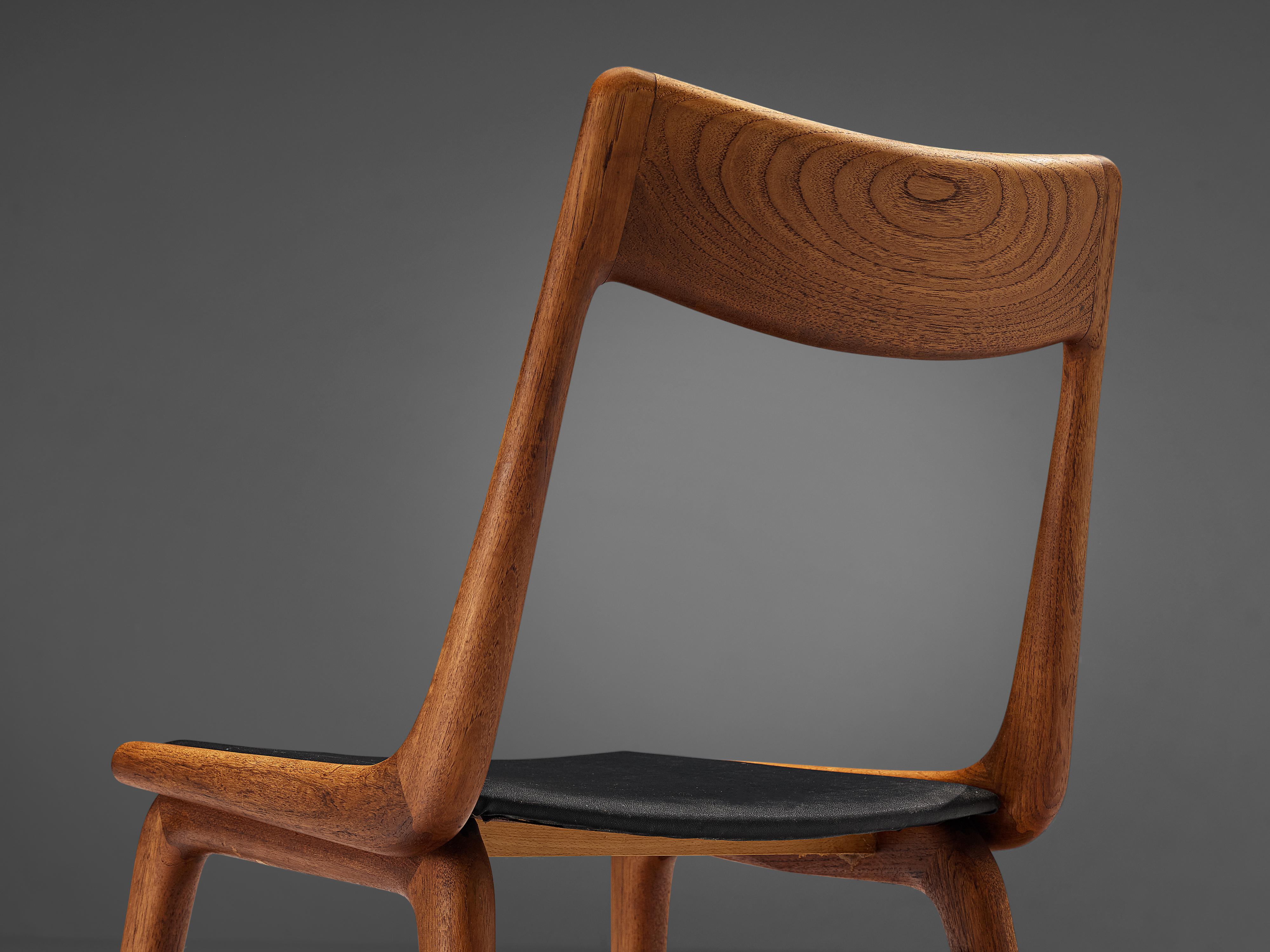 Scandinavian Modern Alfred Christensen for Slagelse Møbelvaerk Set of Six 'Boomerang' Dining Chairs