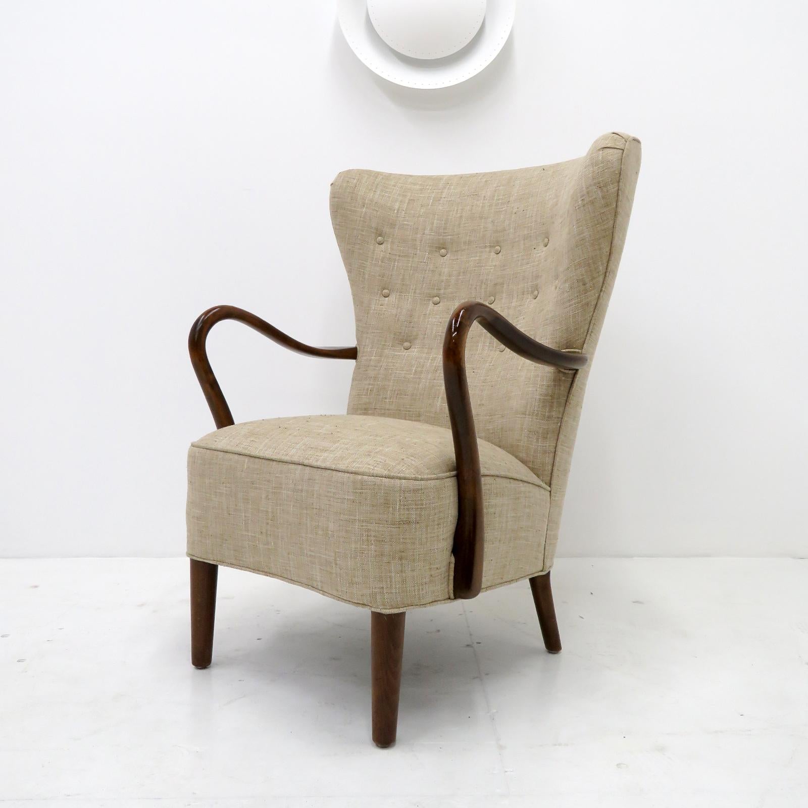 Scandinavian Modern Alfred Christensen Highback Lounge Chair, 1950 For Sale