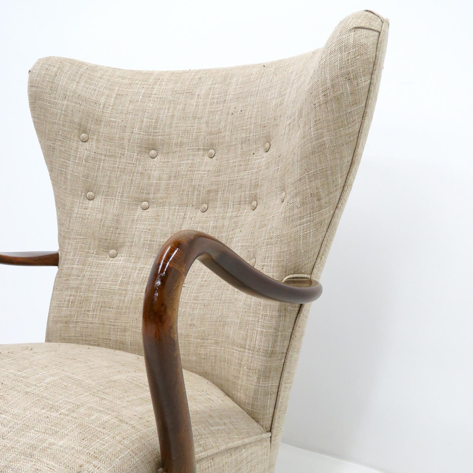 Danish Alfred Christensen Highback Lounge Chair, 1950 For Sale