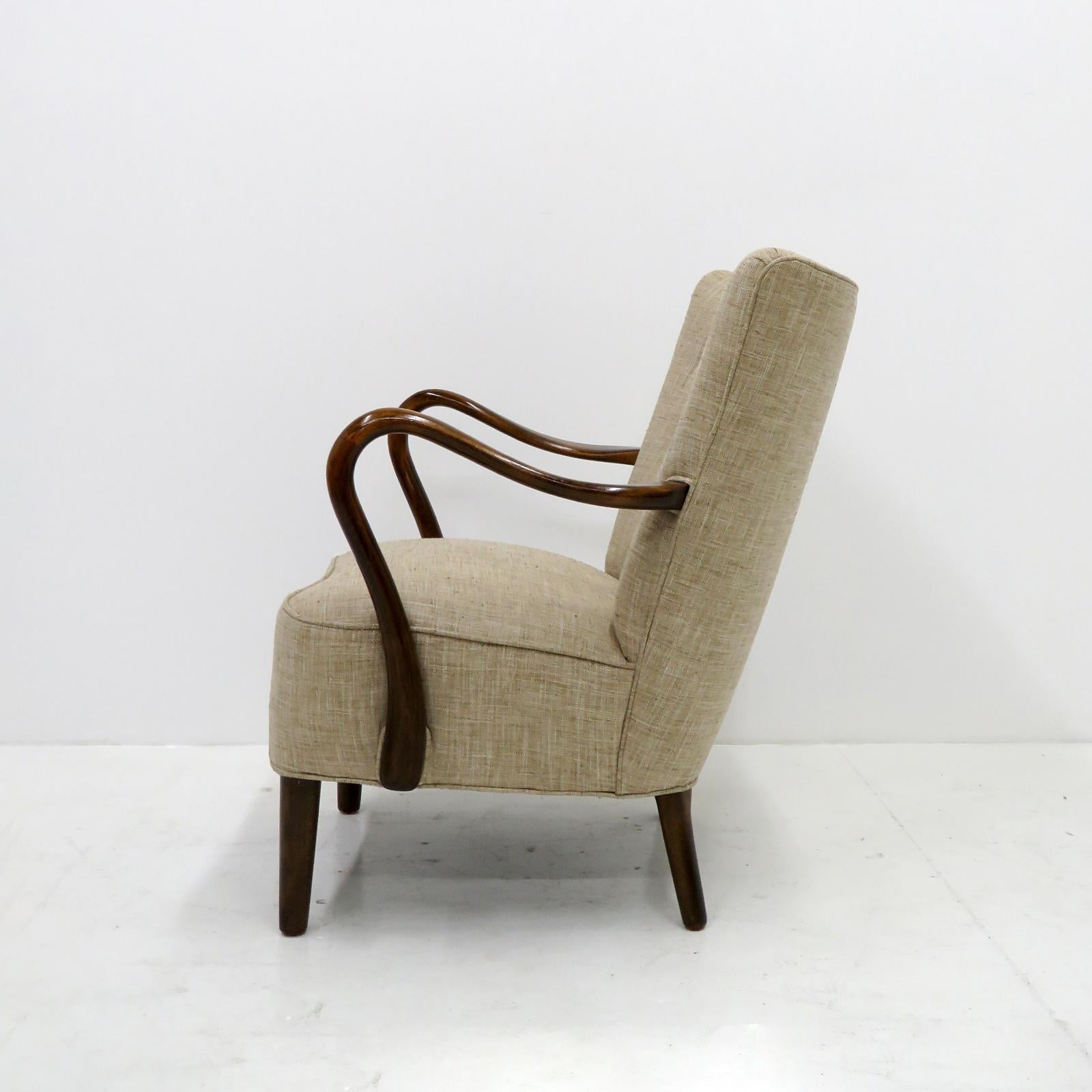 Stained Alfred Christensen Lounge Chair, 1950 For Sale