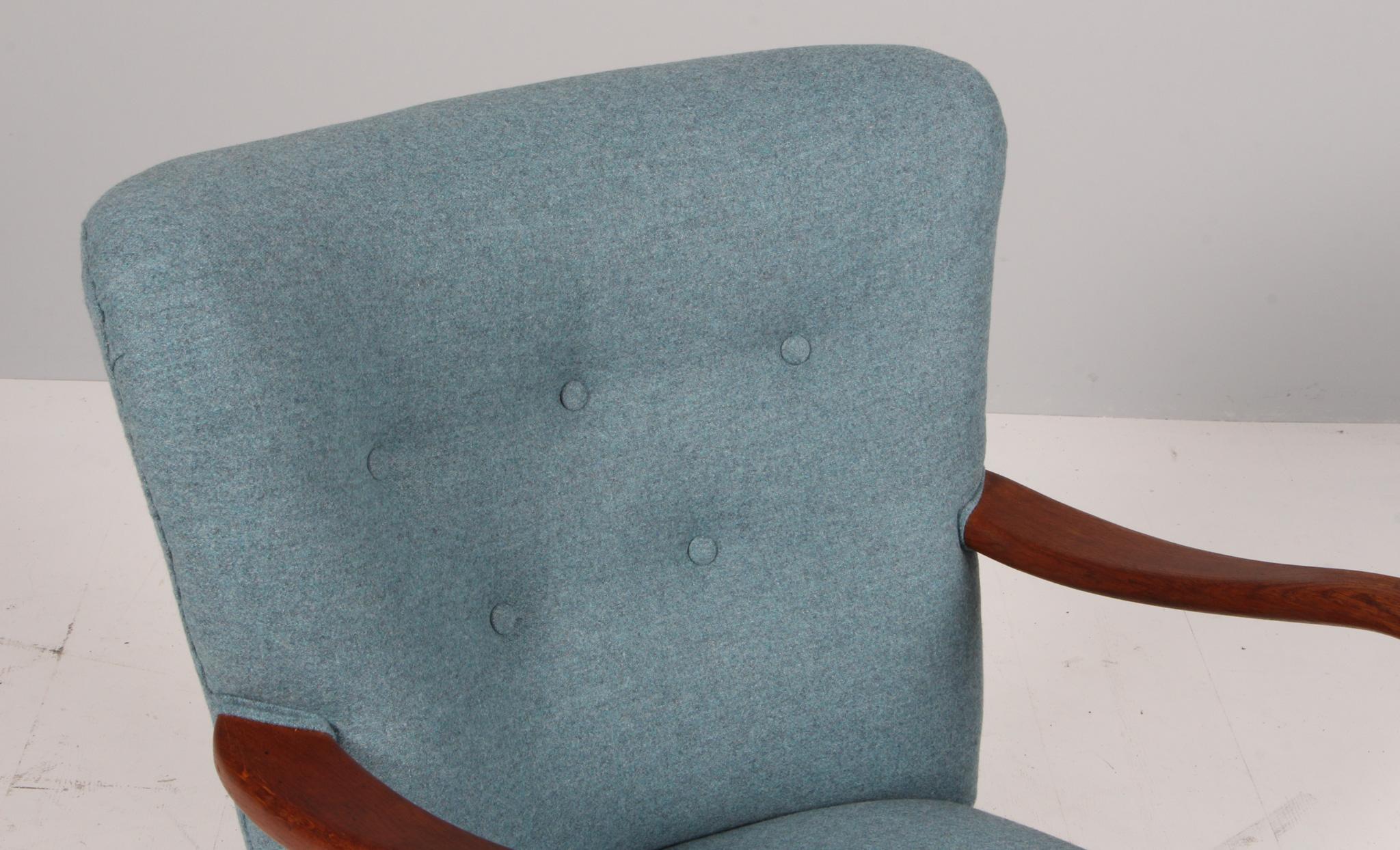 Scandinavian Modern Alfred Christensen, Lounge chair in boucle, 1940s For Sale