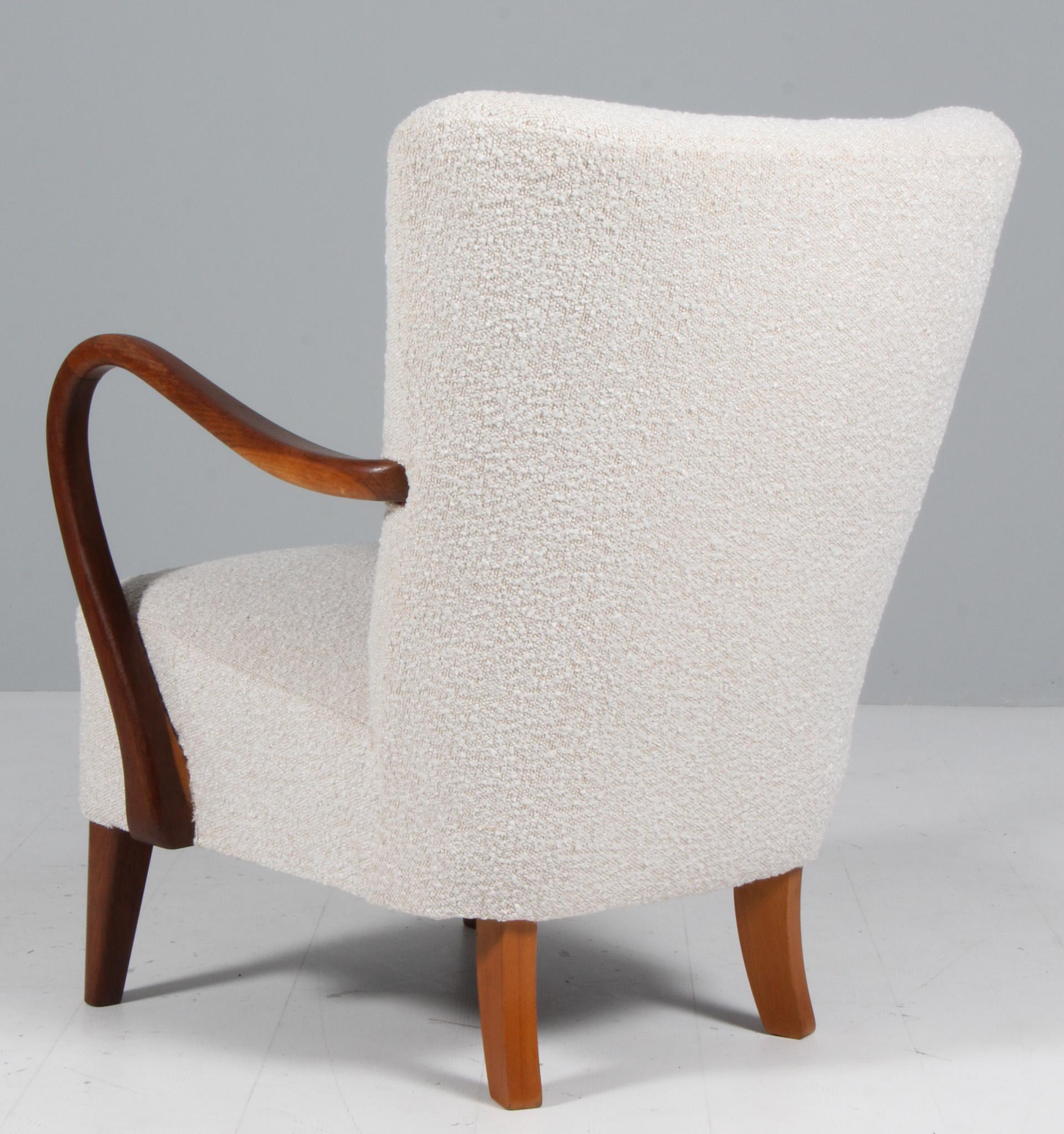 Sheepskin Alfred Christensen, Lounge chair in boucle, 1940s For Sale