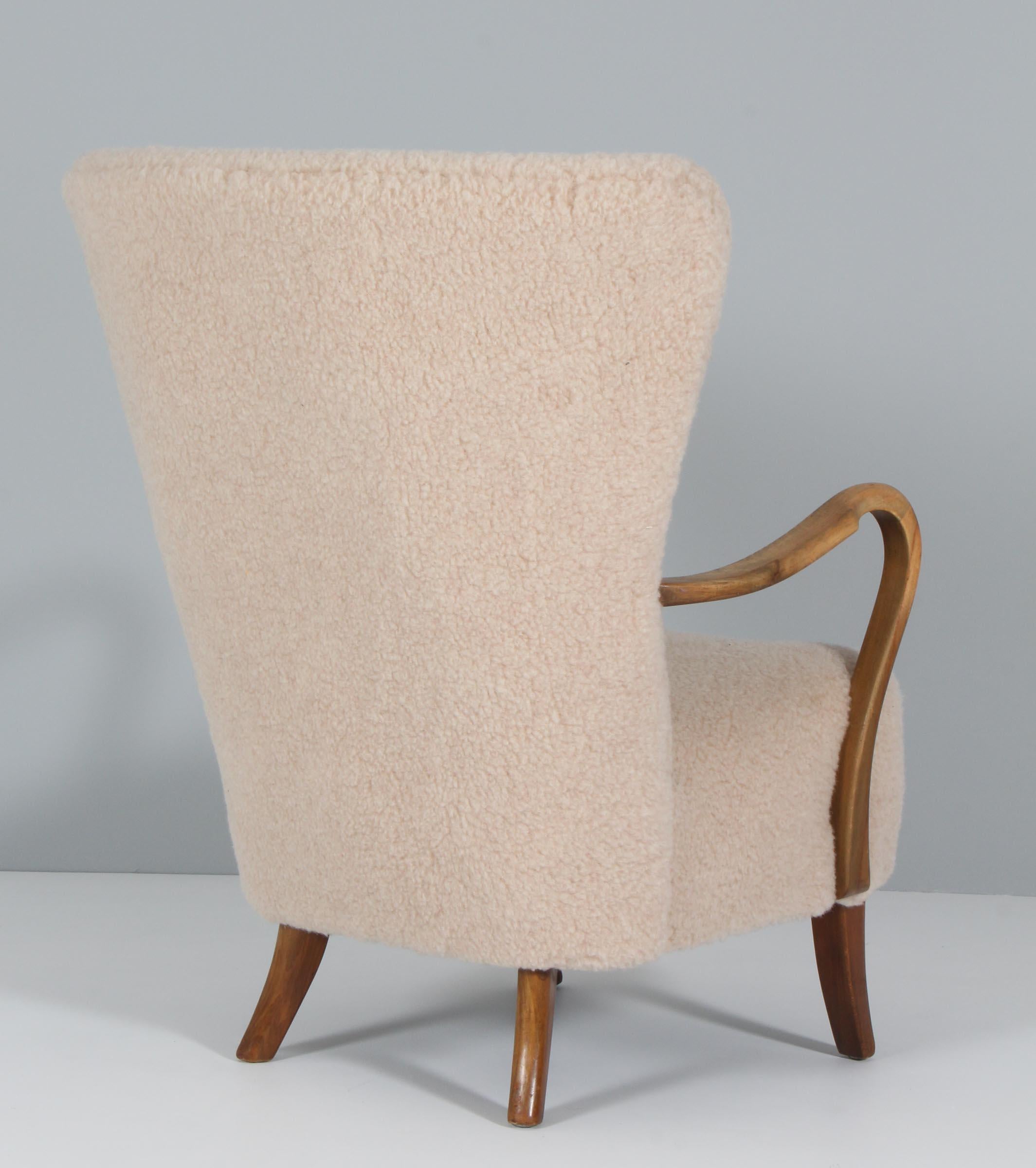 Sheepskin Alfred Christensen, Lounge chair in Lamb Wool, 1940s