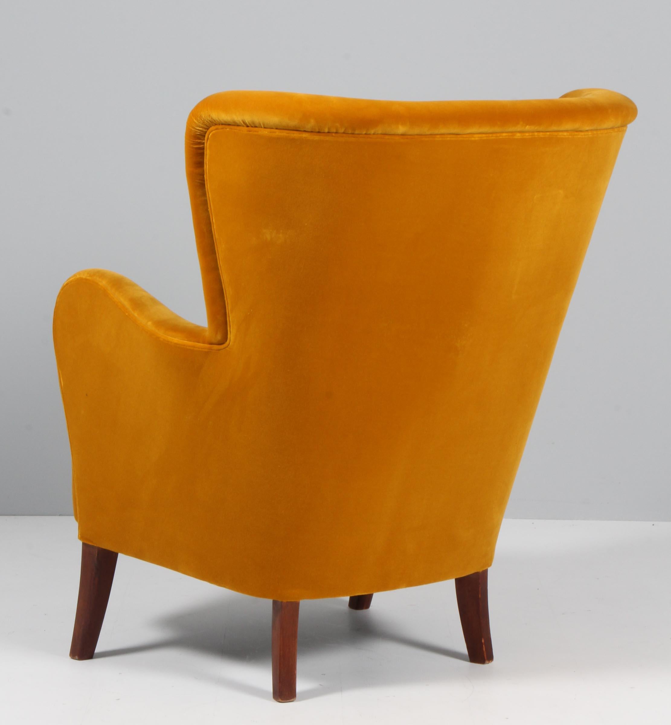 Alfred Christensen, Lounge Chair in Velvet, 1940s 3