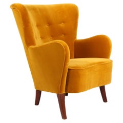 Alfred Christensen, Lounge Chair in Velvet, 1940s