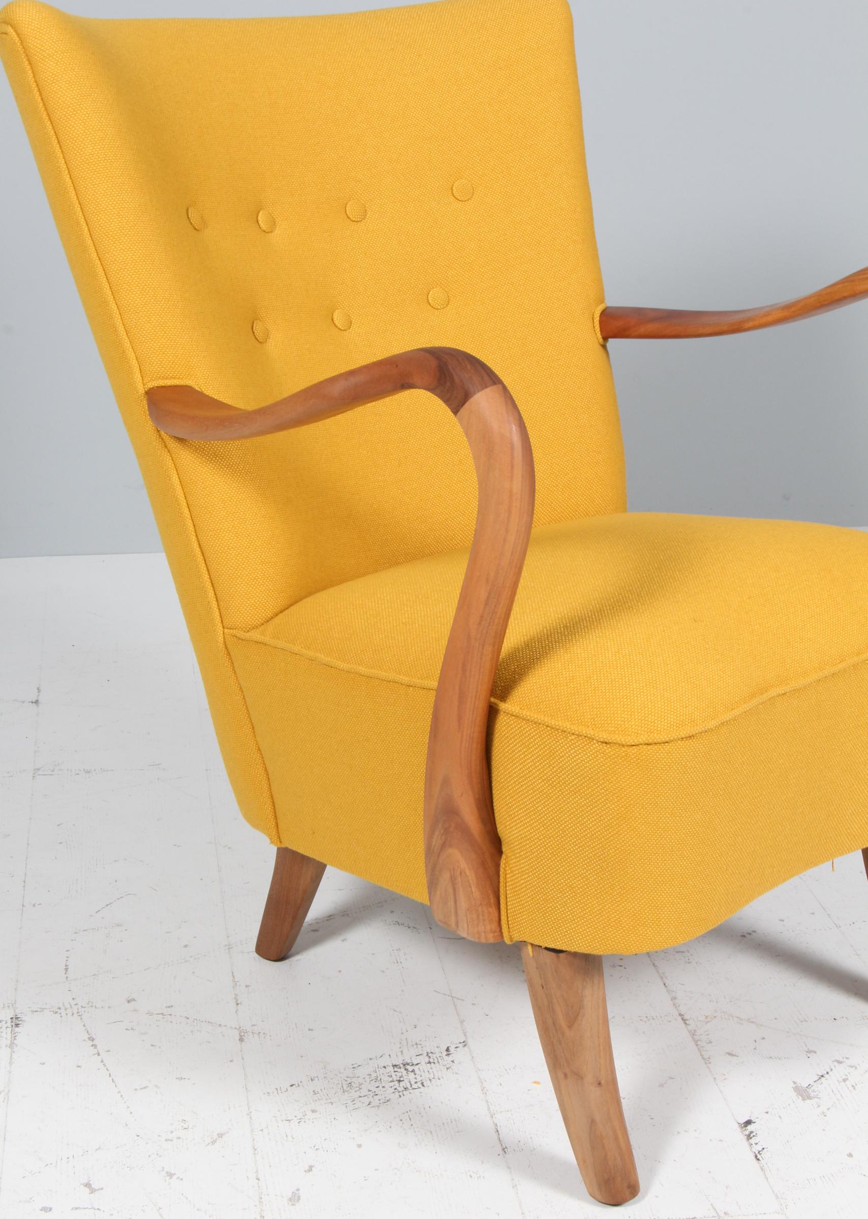 Alfred Christensen, Chaise longue en laine jaune, années 1940 Bon état à Esbjerg, DK
