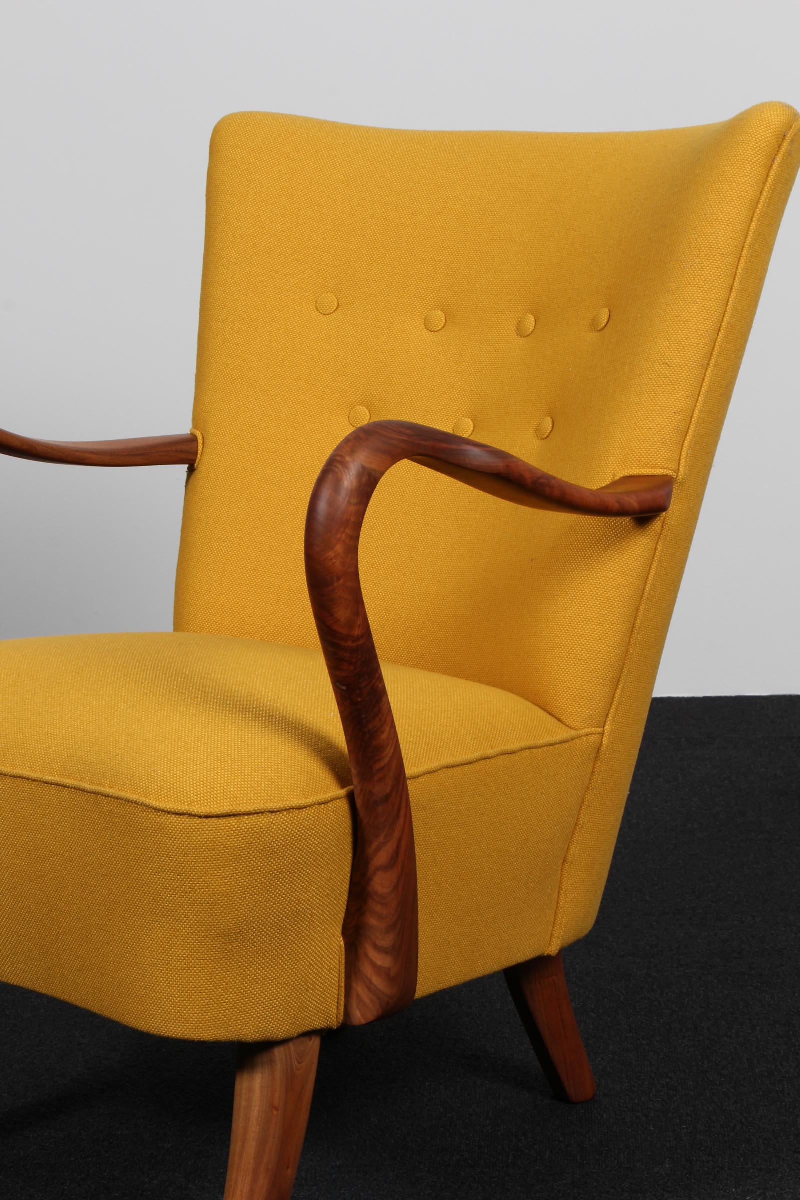 Alfred Christensen, Chaise longue en laine jaune, années 1940 Bon état - En vente à Esbjerg, DK