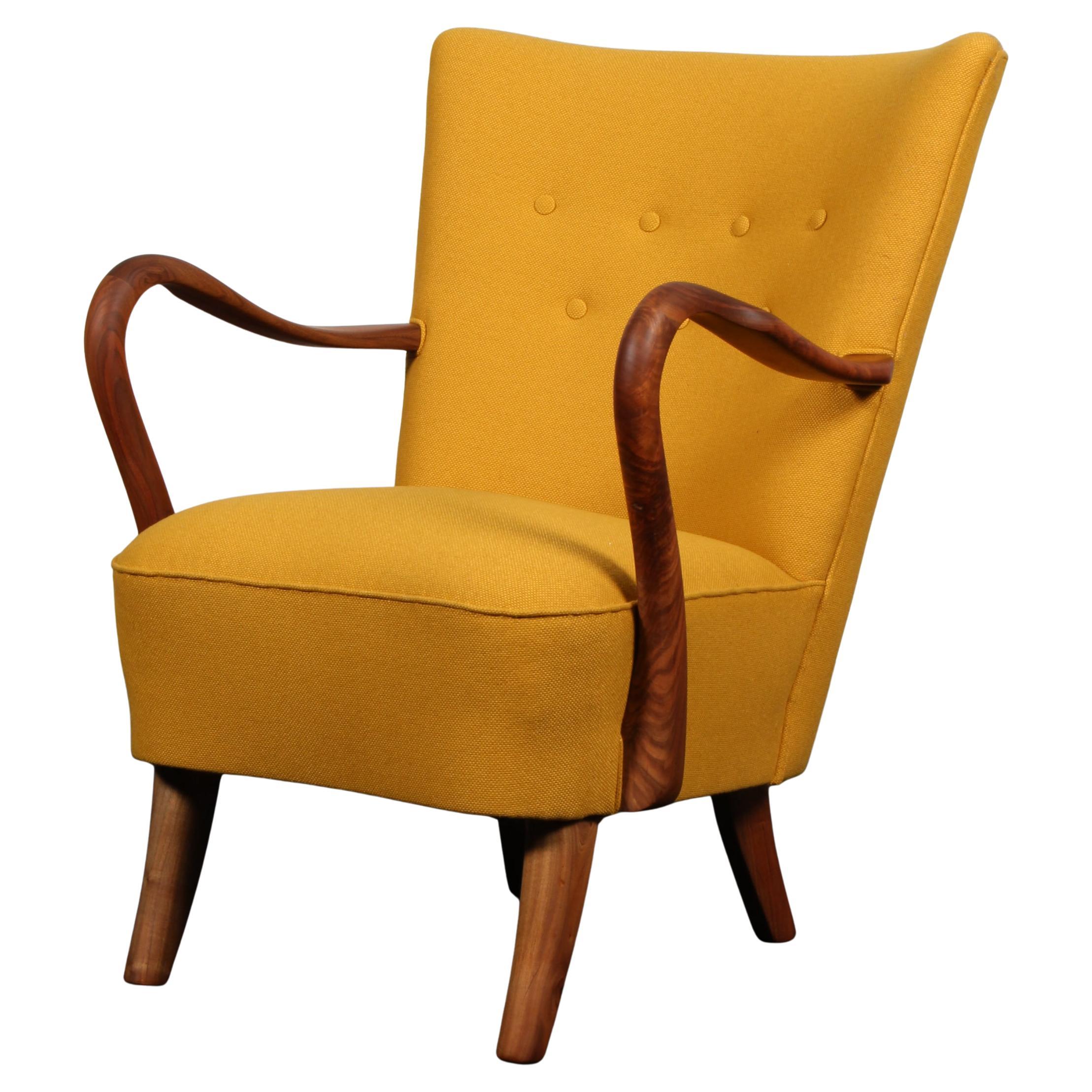Alfred Christensen, Chaise longue en laine jaune, années 1940