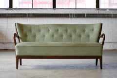 Alfred Christensen Open Arm Settee or Sofa Danish Midcentury, 1940's