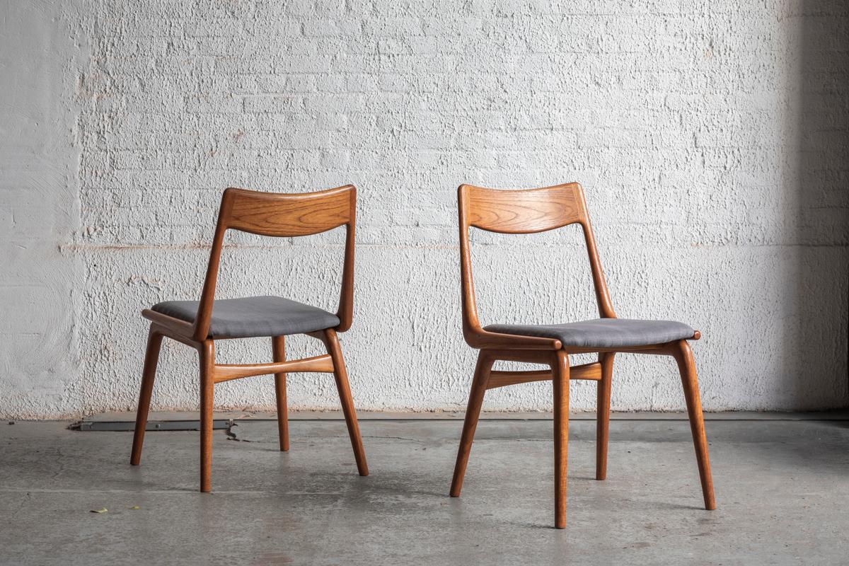 Mid-20th Century Alfred Christensen Set of 4 Dining Chairs model 'Boomerang', Denmark 1960 For Sale