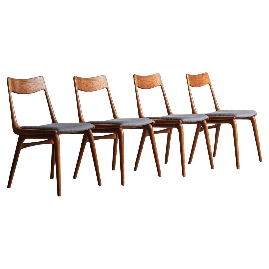 Alfred Christensen Set of 4 Dining Chairs model 'Boomerang', Denmark 1960
