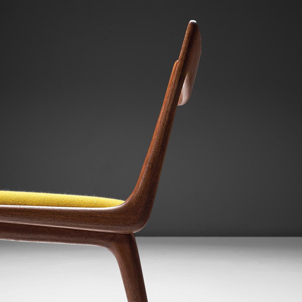 Fabric Alfred Christensen Set of 'Boomerang' Chairs in Teak