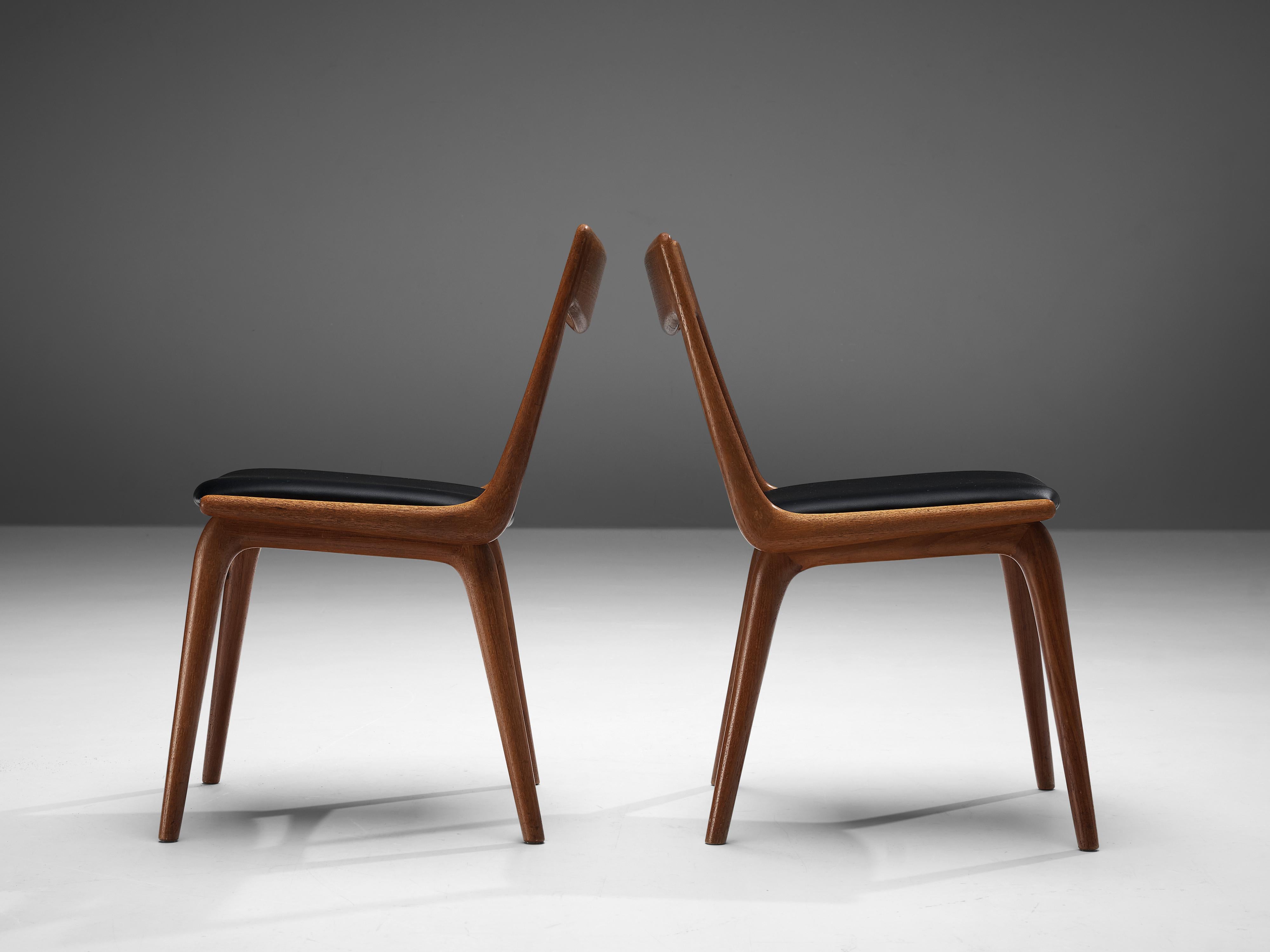 Alfred Christensen Set of Six 'Boomerang' Dining Chairs in Teak 3