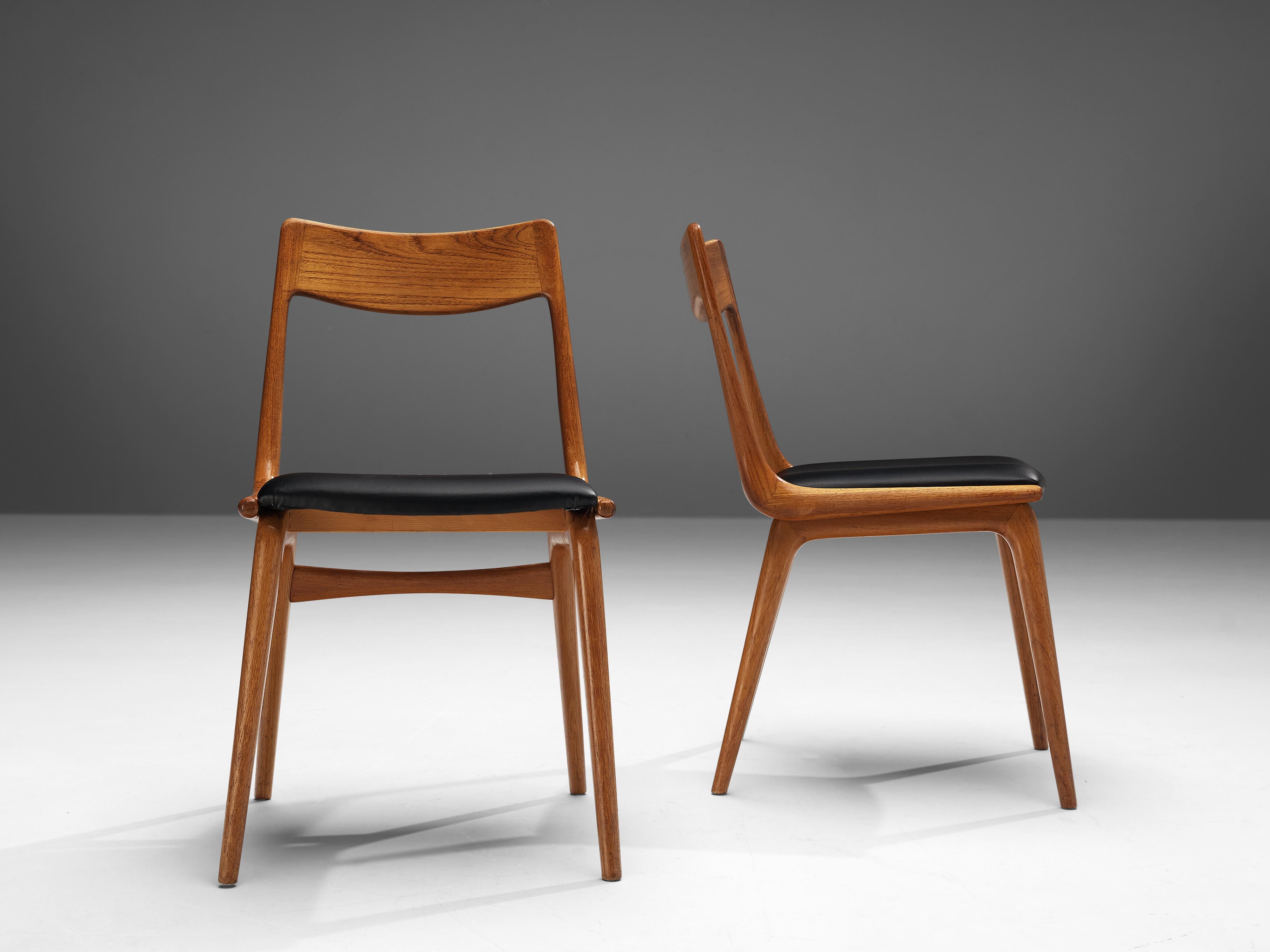 Alfred Christensen Set of Six 'Boomerang' Dining Chairs in Teak 7