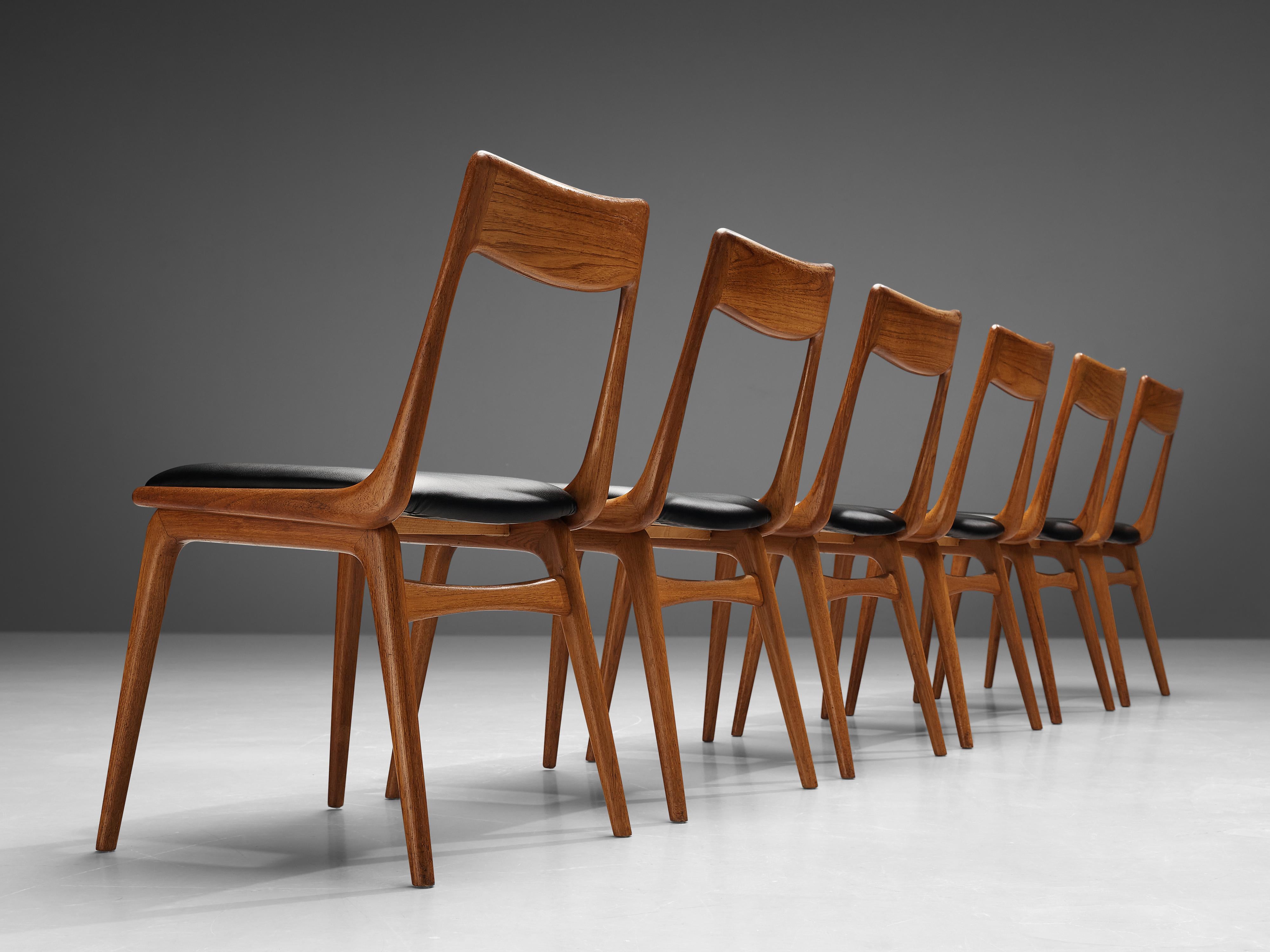 Alfred Christensen Set of Six 'Boomerang' Dining Chairs in Teak 8