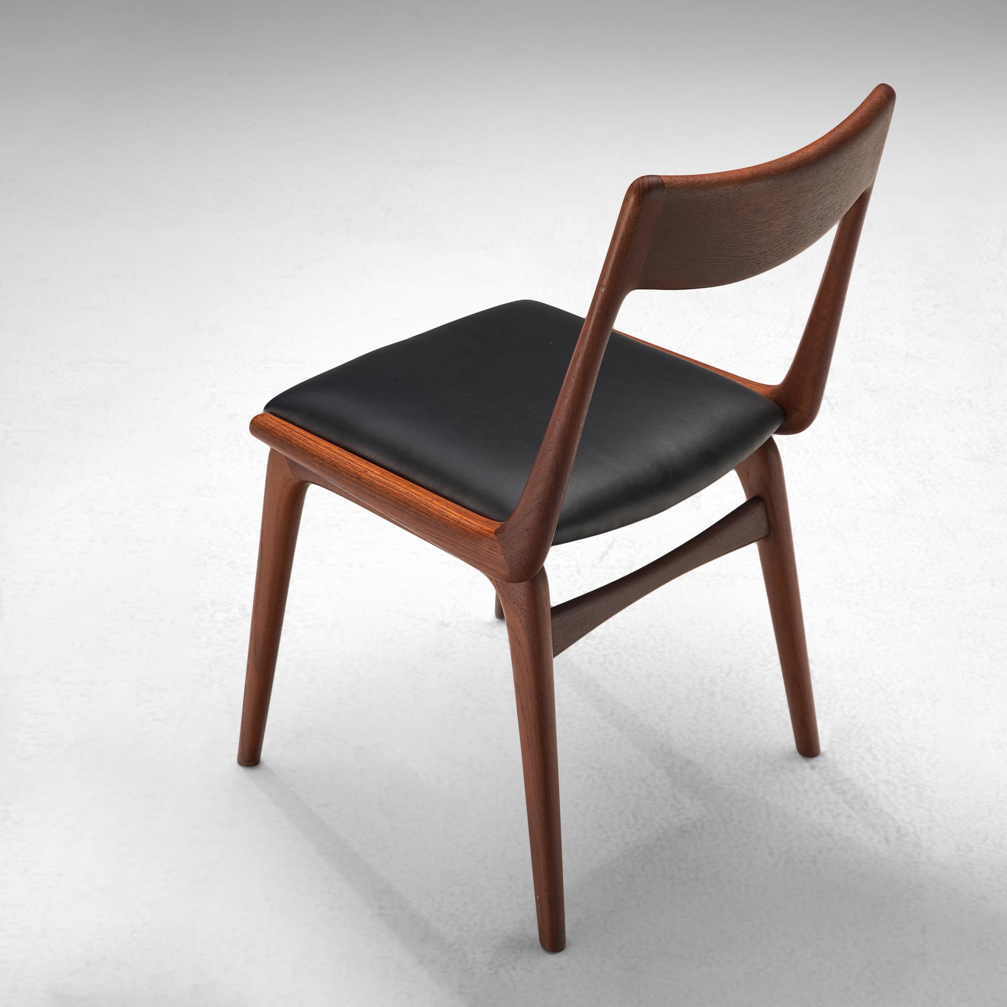Ensemble de six chaises Boomerang en teck d'Alfred Christensen Bon état - En vente à Waalwijk, NL