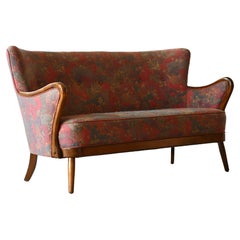 Alfred Christensen Settee or Sofa Danish Midcentury in Cuban Mahogany, 1940's