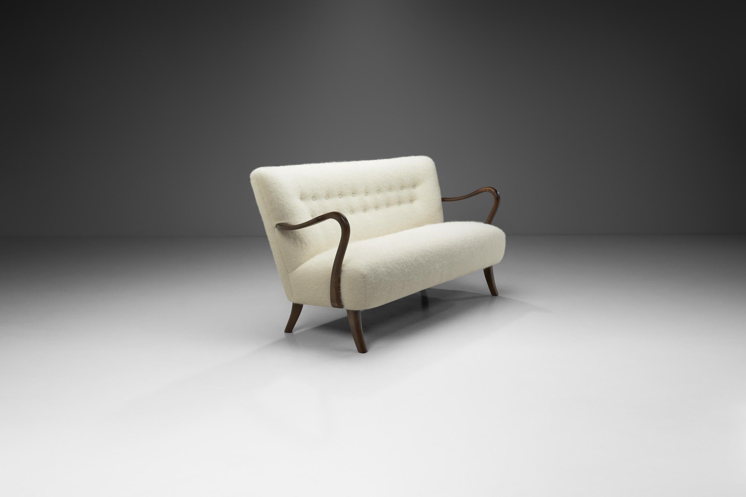 Danish Alfred Christensen Three-Seater Sofa for Slagelse Møbelfabrik, Denmark 1940s For Sale