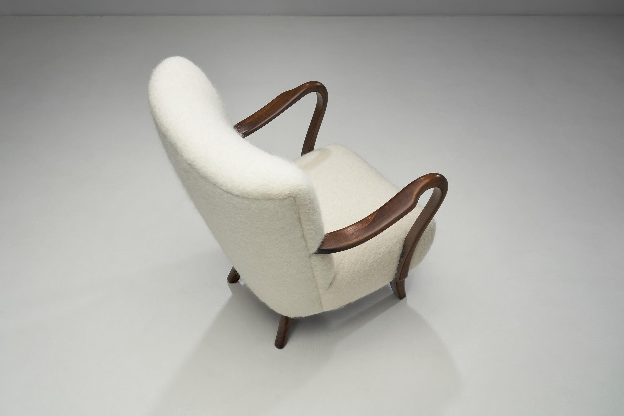 20th Century Alfred Christensen Upholstered Armchair for Slagelse Møbelfabrik, Denmark 1940s For Sale