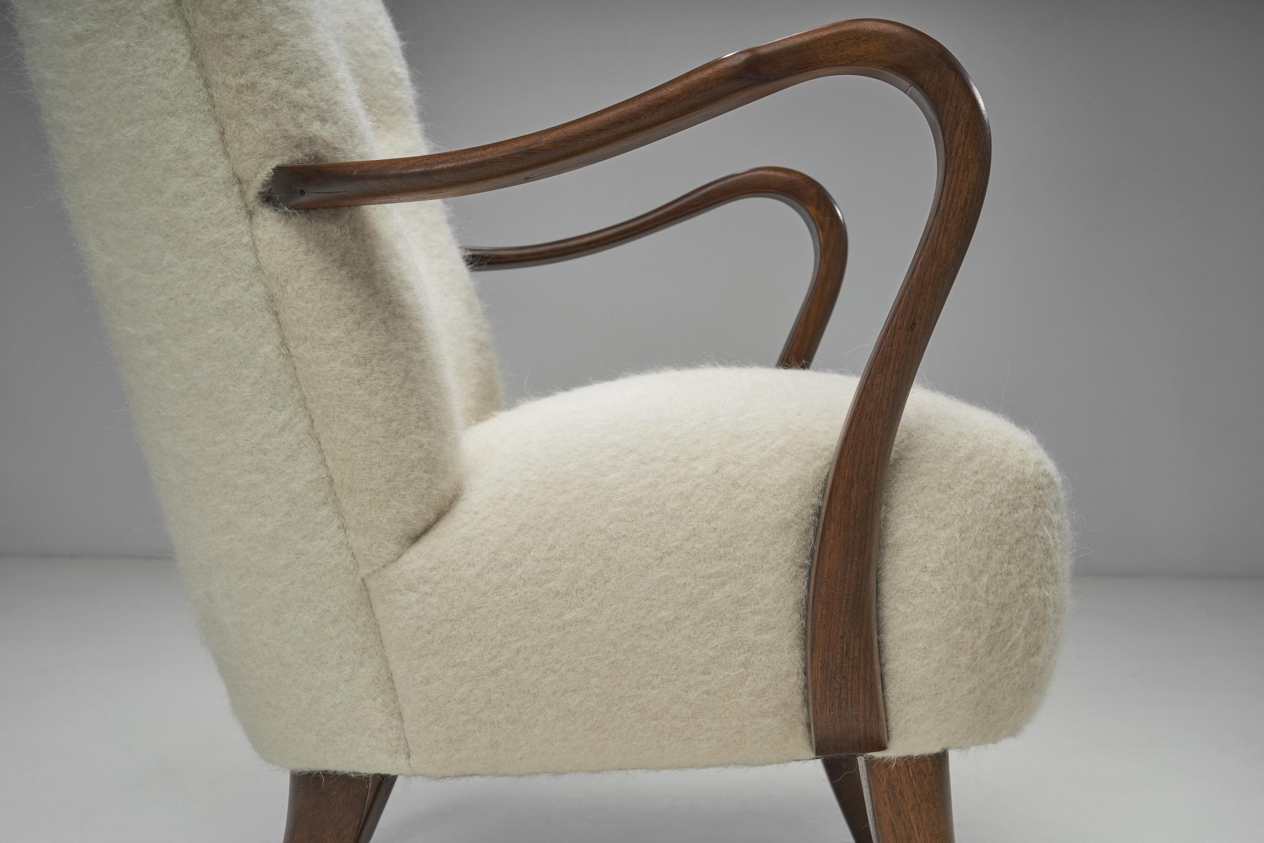 Alfred Christensen Upholstered Armchair for Slagelse Møbelfabrik, Denmark 1940s For Sale 1