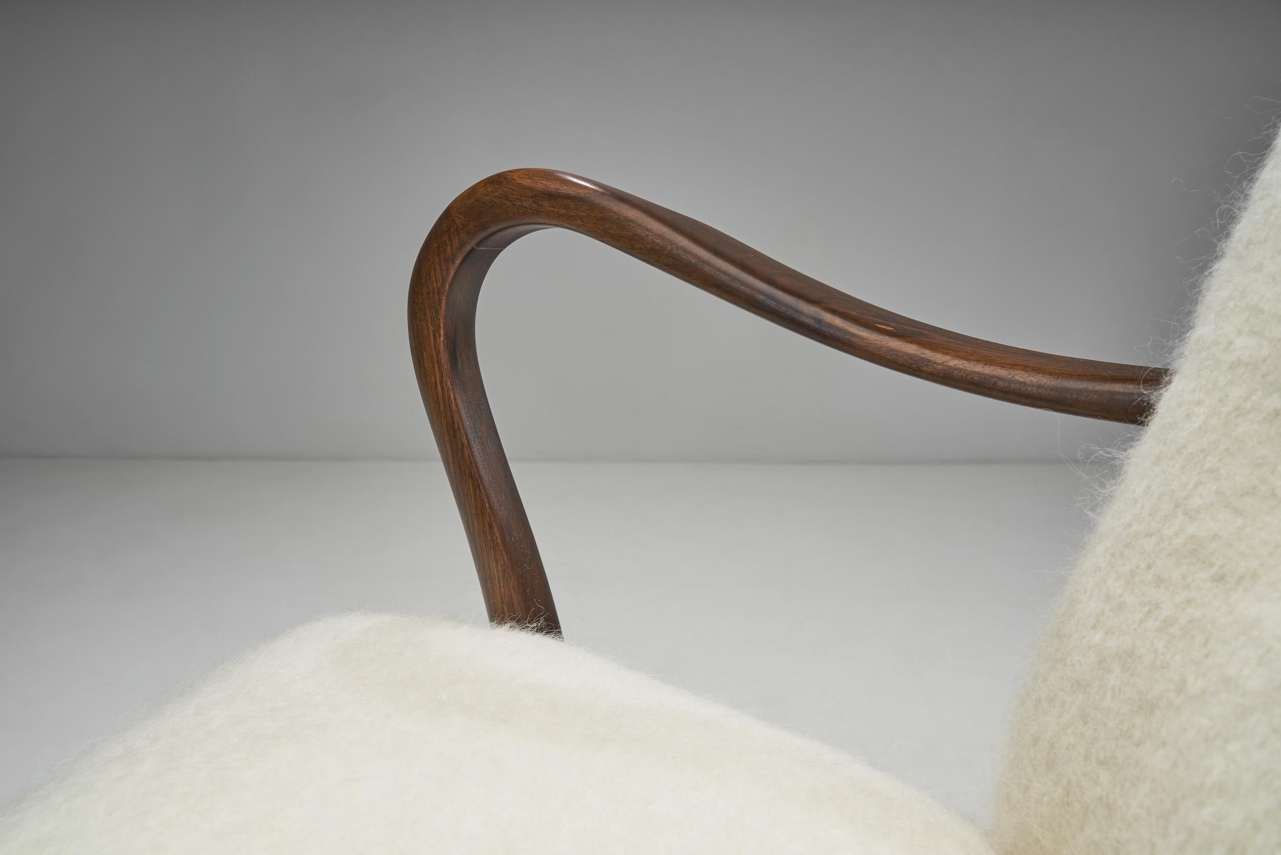 Alfred Christensen Upholstered Armchair for Slagelse Møbelfabrik, Denmark 1940s For Sale 2