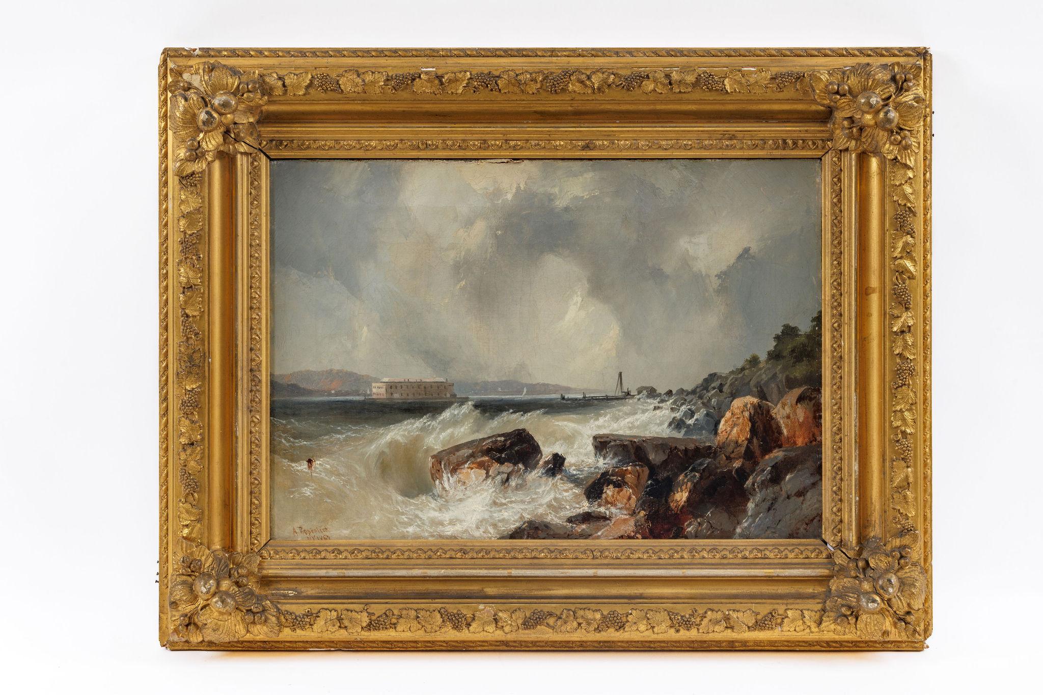 Alfred Copestick, Fort Hamilton vu des Narrows, New York, 1857 en vente 1