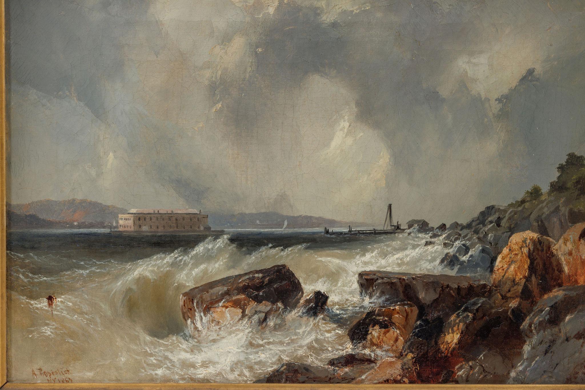 Alfred Copestick, Fort Hamilton vu des Narrows, New York, 1857 en vente 3