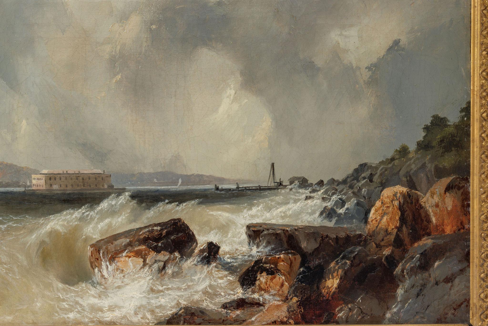 Alfred Copestick, Fort Hamilton vu des Narrows, New York, 1857 en vente 4