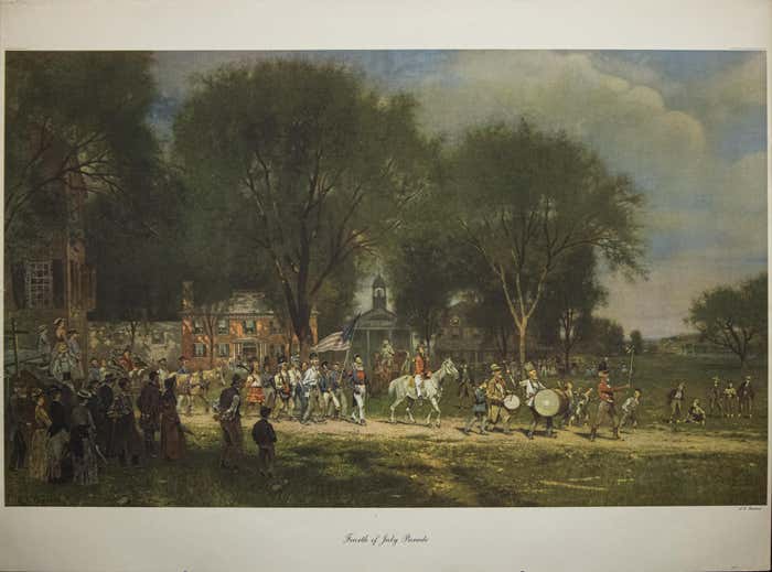 "Fourth of July Parade" 1948 Lithograph after Alfred Cornelius Howland