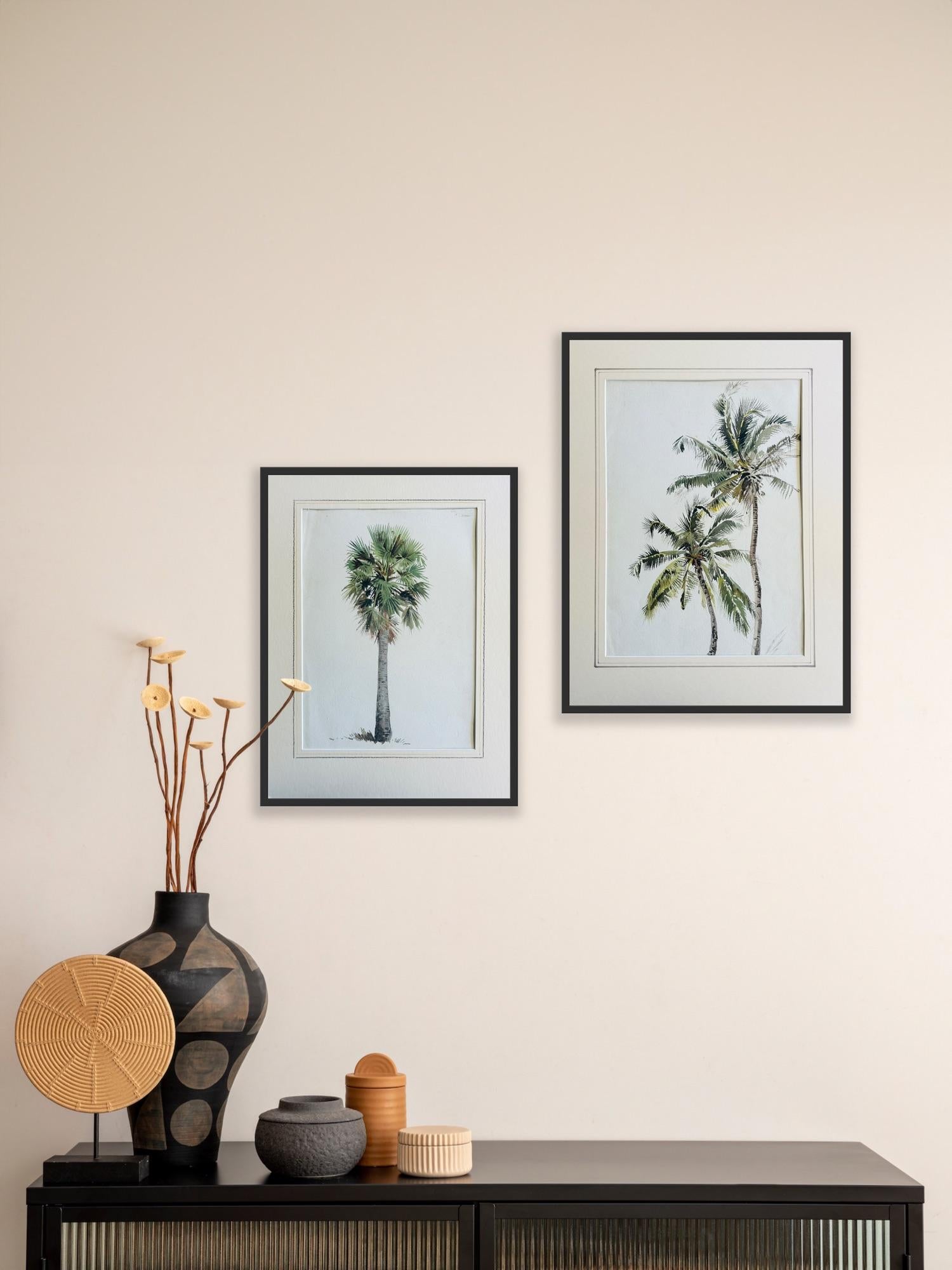 India 19th c British Landscape Listed Artist Alfred Crowdy Lovett Botanical Palm For Sale 6