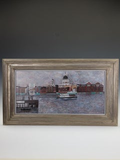Alfred Daniels Oil Painting ‘St. Paul's Across the Thames’ London View, 1969