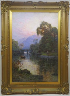 Alfred De Breanski (1877-1957) FINE ANTIQUE Irish Oil Painting SUNSET KILLARNEY