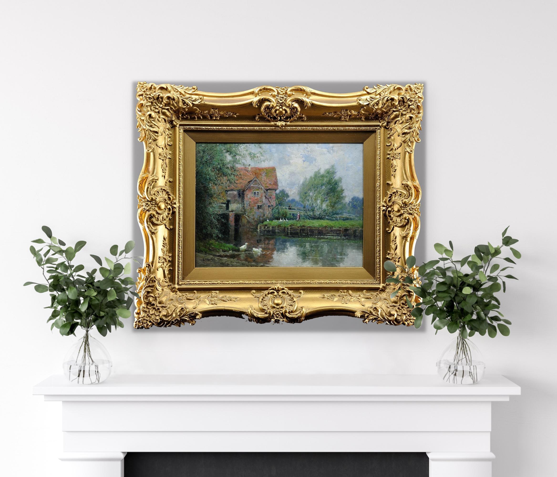 Streatley Mill, River Thames, near Goring, Oxfordshire. Substantially Framed. For Sale 6