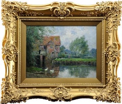 Streatley Mill, River Thames, near Goring, Oxfordshire. Substantially Framed.