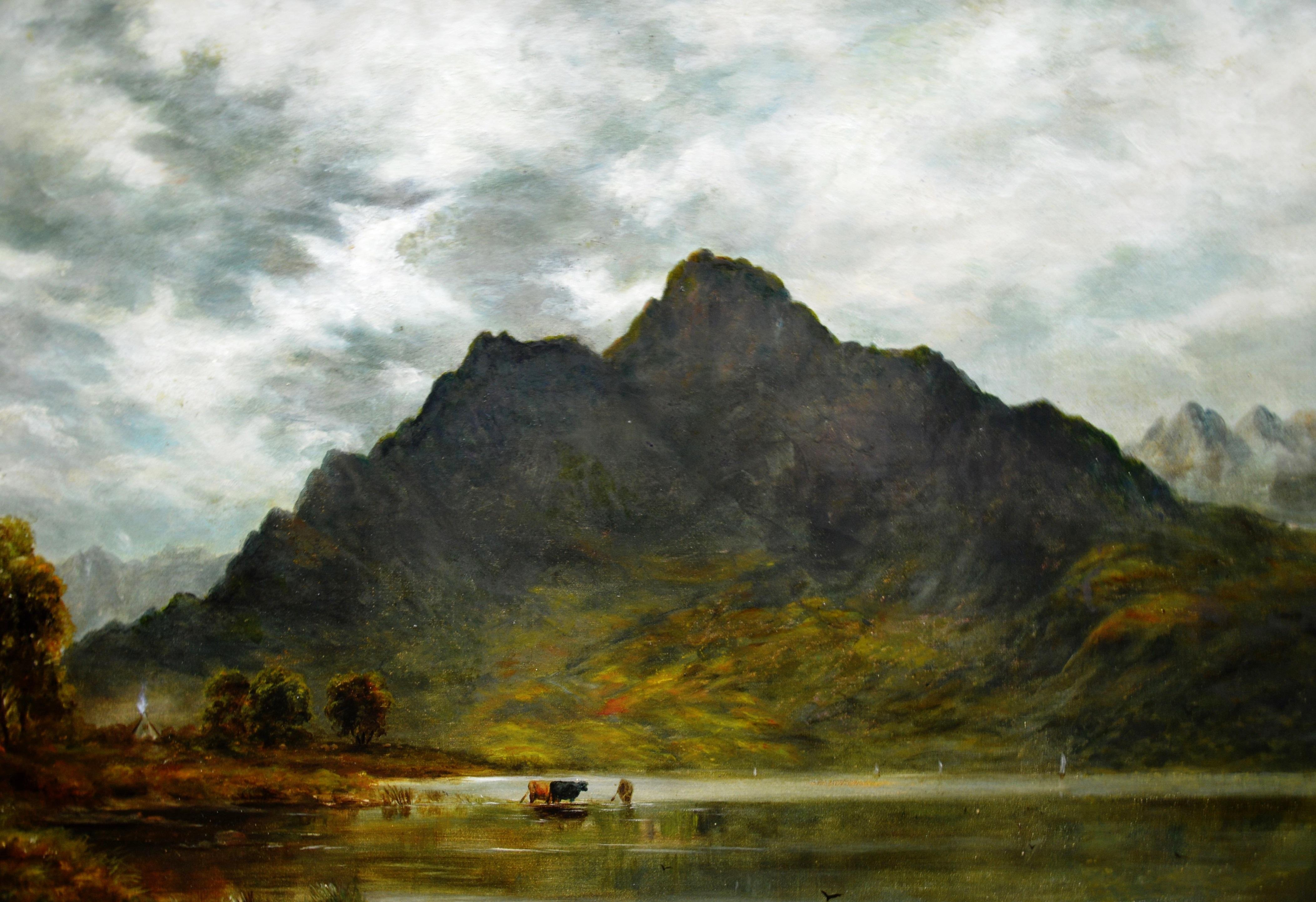 Twilight, Loch Ness - 19th Century Oil Painting Nocturne of Scottish Highlands 1