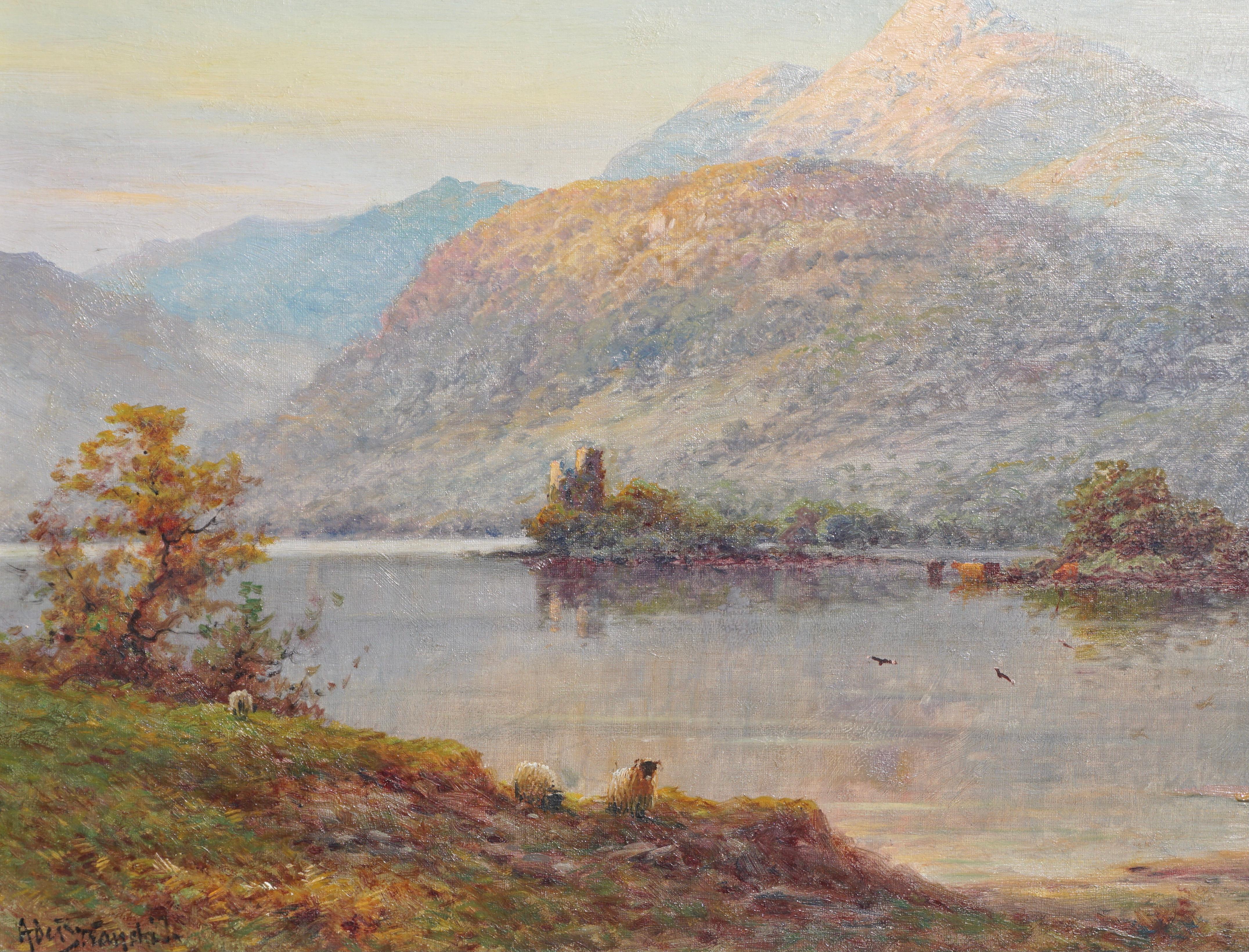 Barbizon School Alfred De Breanski Jr. “Invergary Castle Loch Oich” Oil Painting