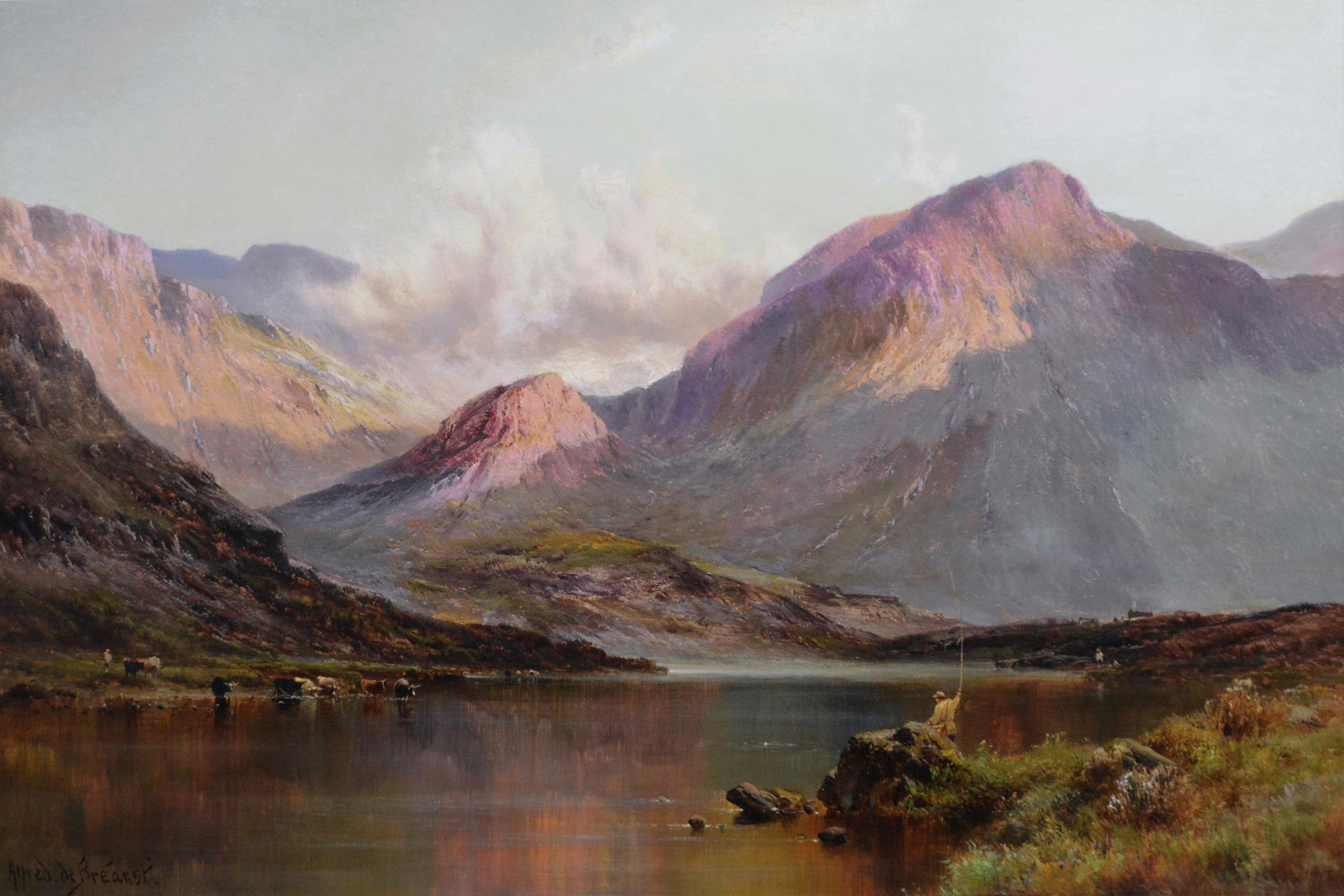 19th Century landscape oil painting of the Lake District  - Painting by Alfred de Breanski Sr.