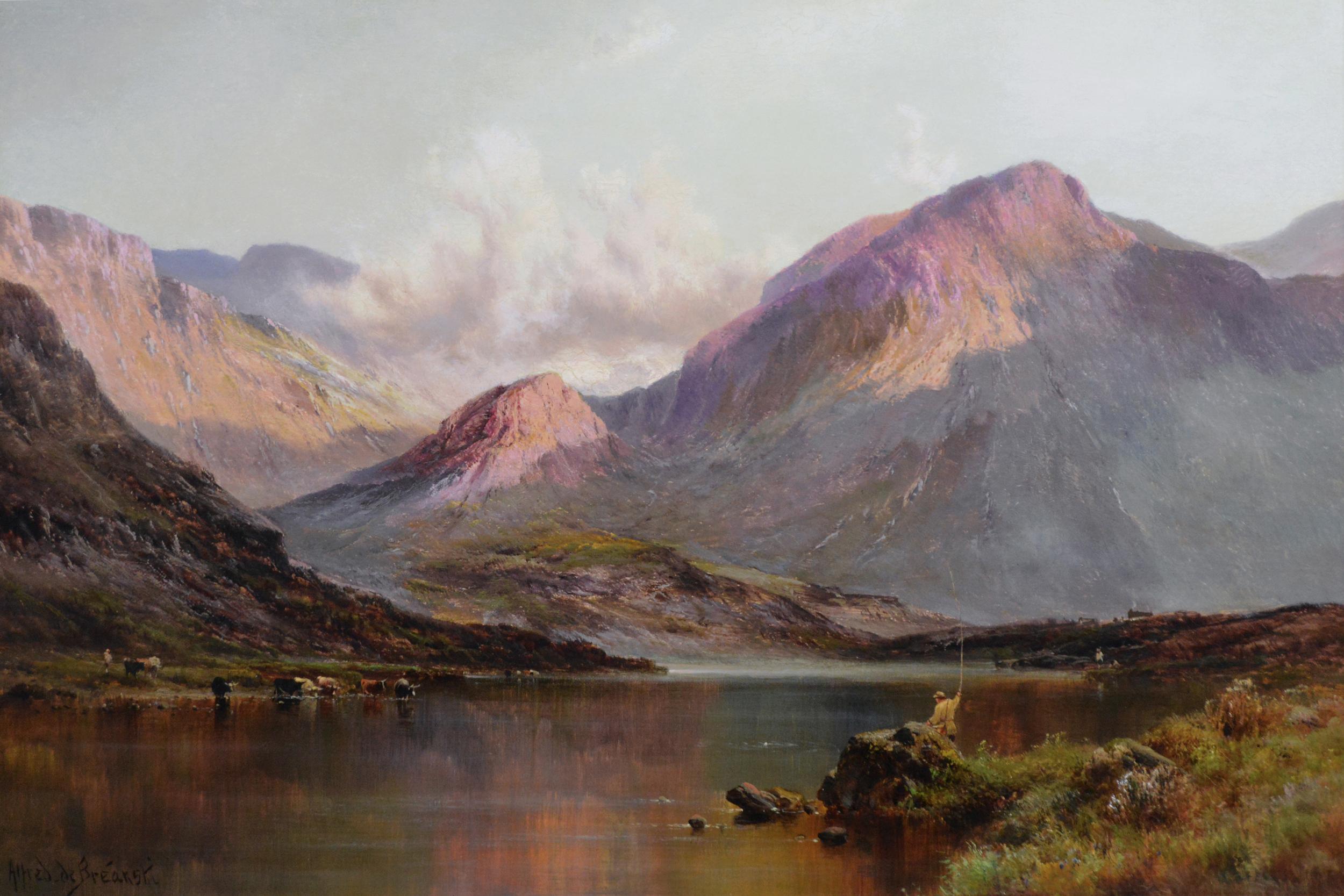 19th Century landscape oil painting of the Lake District - Painting by Alfred de Breanski Sr.
