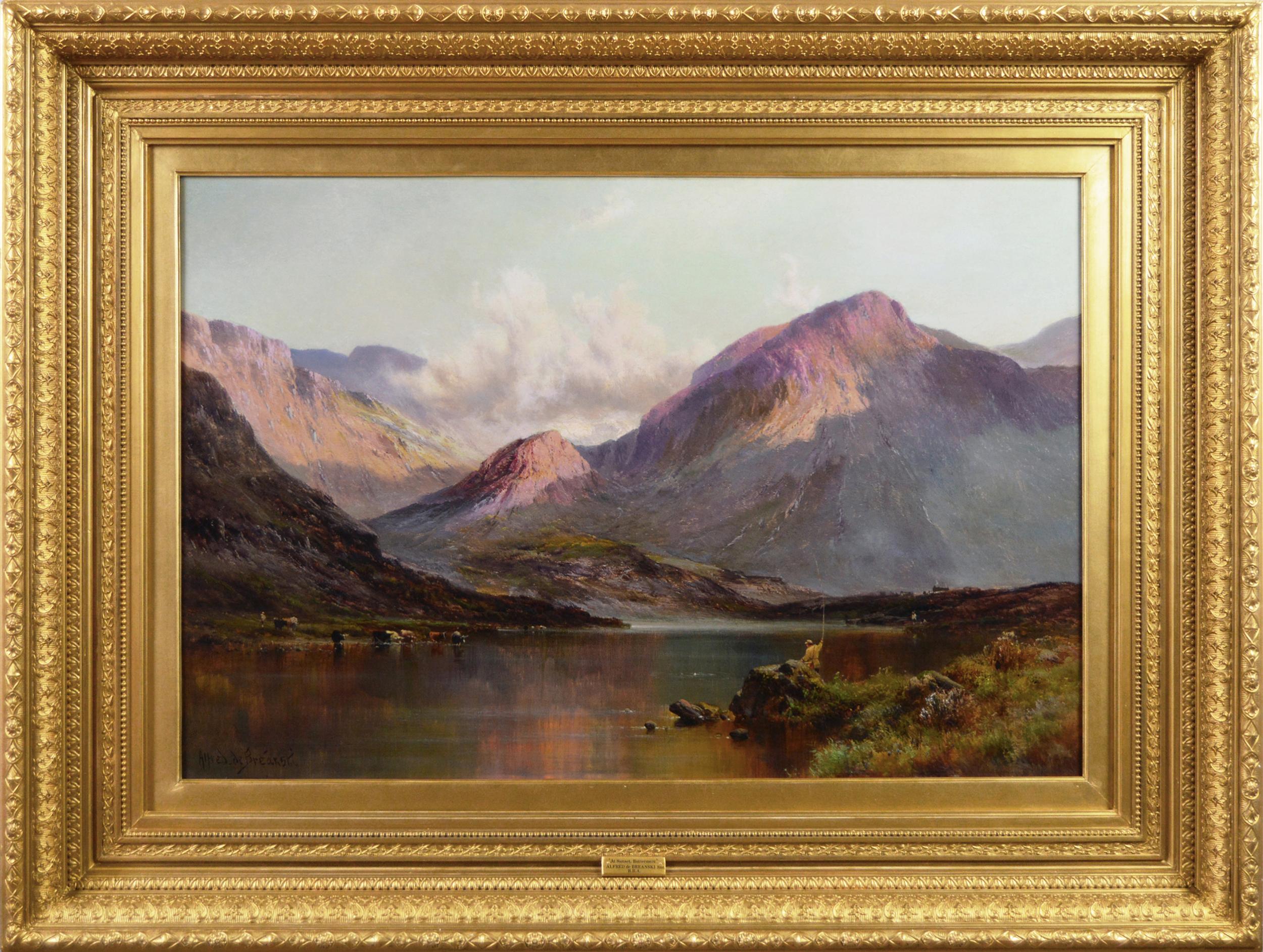 Alfred de Breanski Sr. Landscape Painting - 19th Century landscape oil painting of the Lake District 