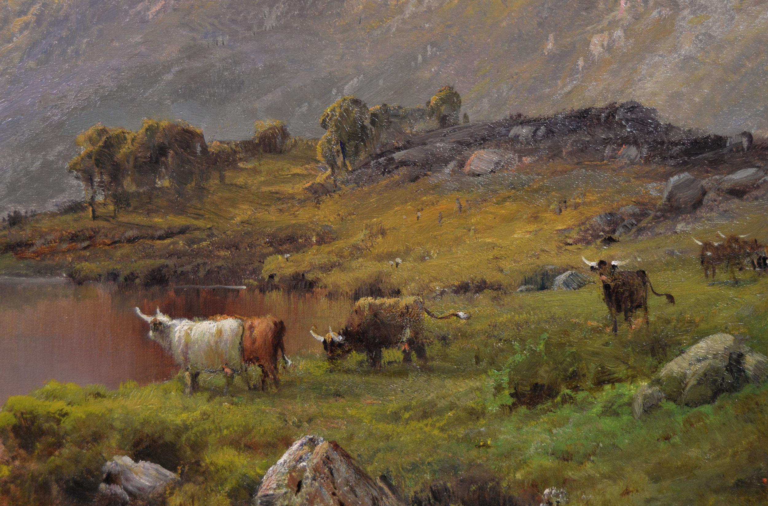 Alfred de Breanski Snr
Britannique, (1852-1928)
La tête du Loch Lubnaig
Huile sur toile, signée et transcrite au verso
Taille de l'image : 23,5 pouces x 35,5 pouces 
Dimensions, y compris le cadre : 32.25 pouces x 44.25 pouces

Une superbe peinture