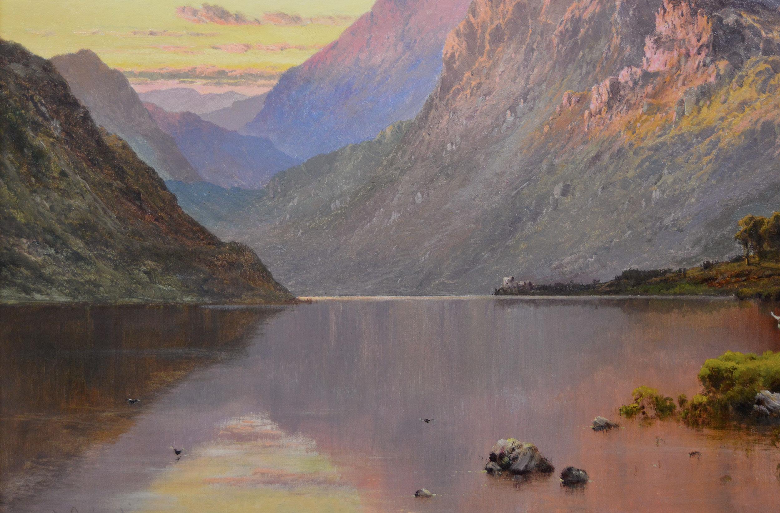 Peinture à l'huile des Highlands écossais du 19e siècle représentant le Loch Lubnaig en vente 1